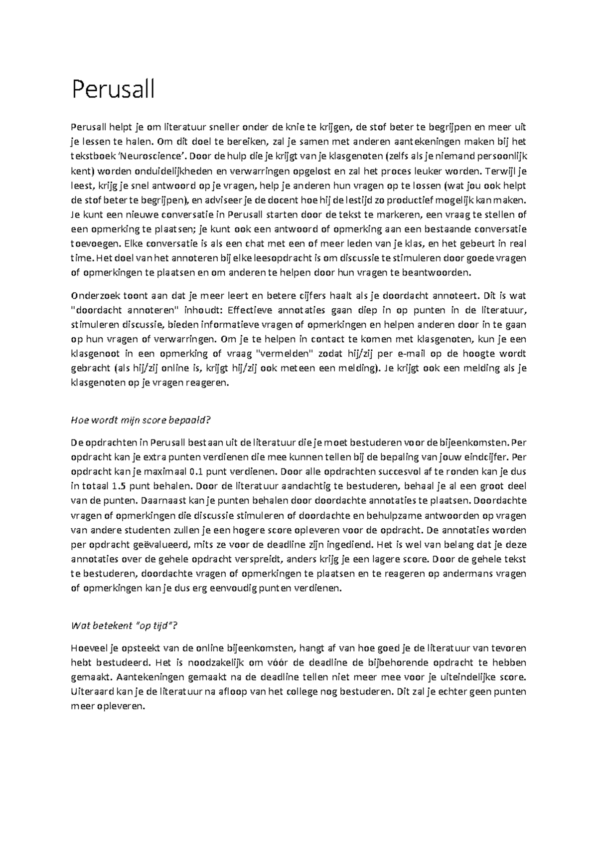 Perusall Uitleg: Effectief Annoteren en Verbeteren van Leren - Studeersnel