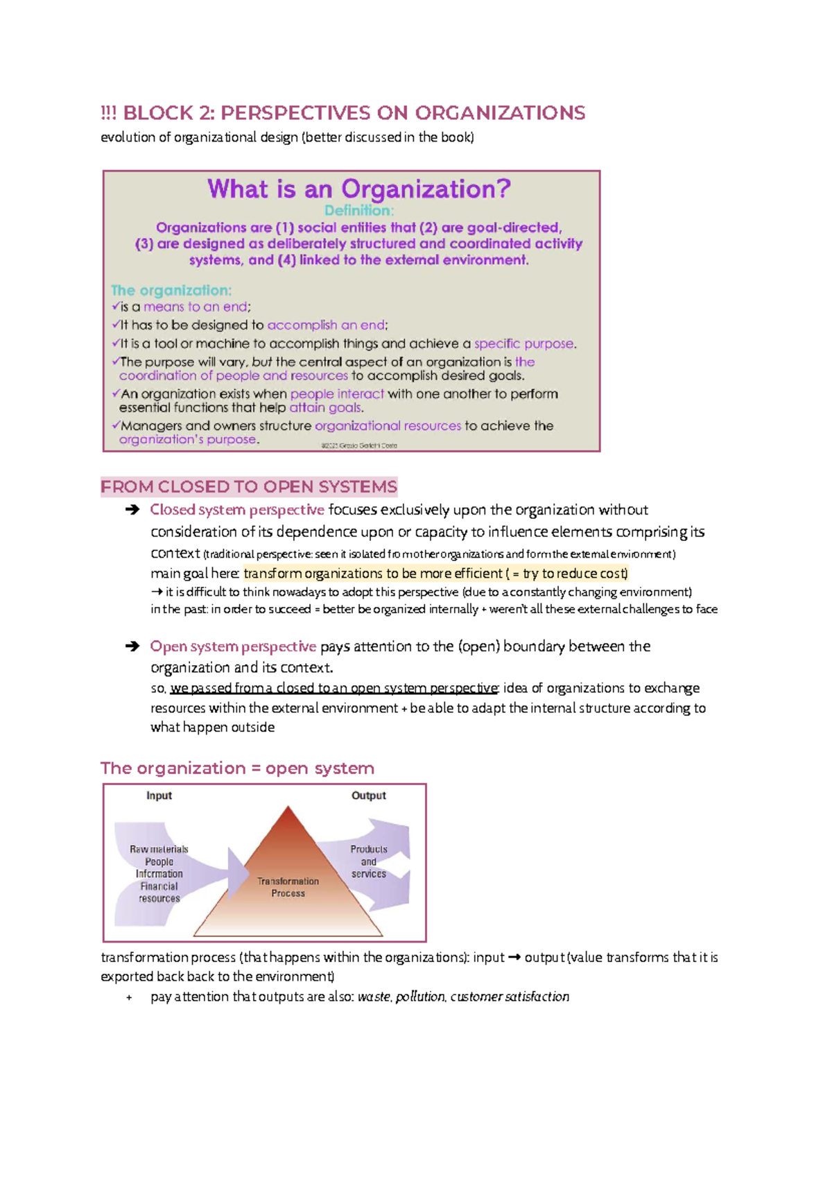 BLOCK 2: PERSPECTIVES ON ORGANIZATIONAL DESIGN AND ADAPTATION - Studocu