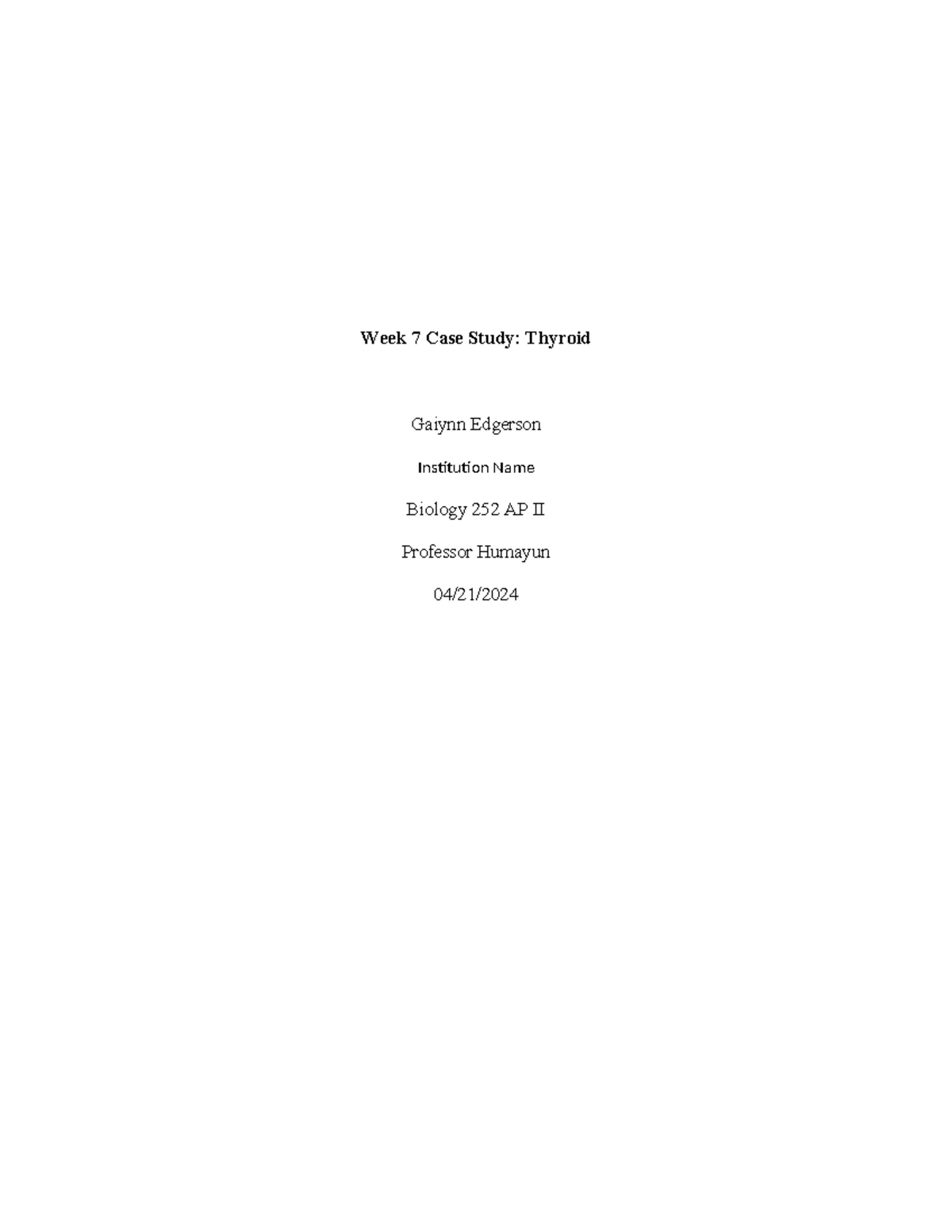 Week 5 Case Study: Analysis of Special Senses (BIO 252 AP II) - Studocu
