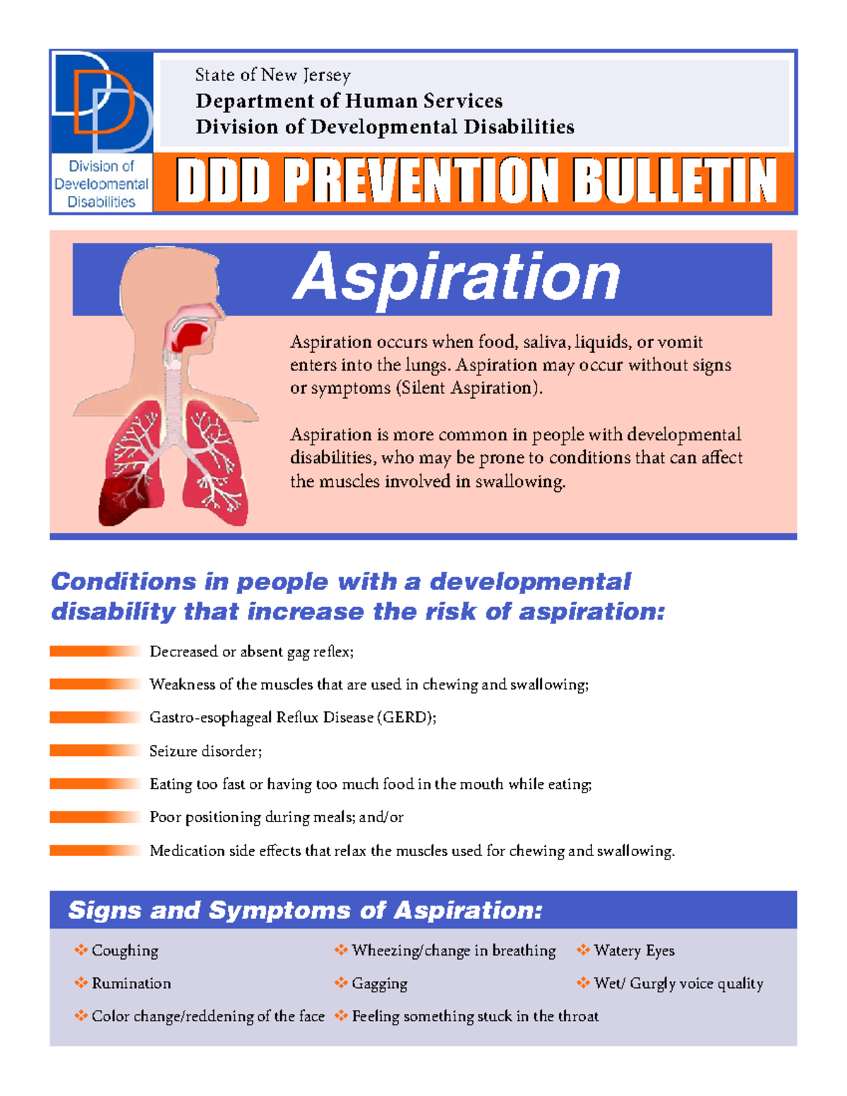 DDD Prevention Bulletin: Understanding Aspiration Risks in Disabilities ...