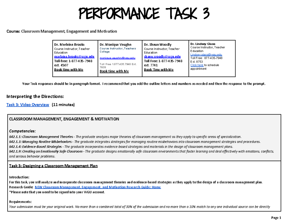 Designing a Classroom Management Plan for CM 642 - Studocu