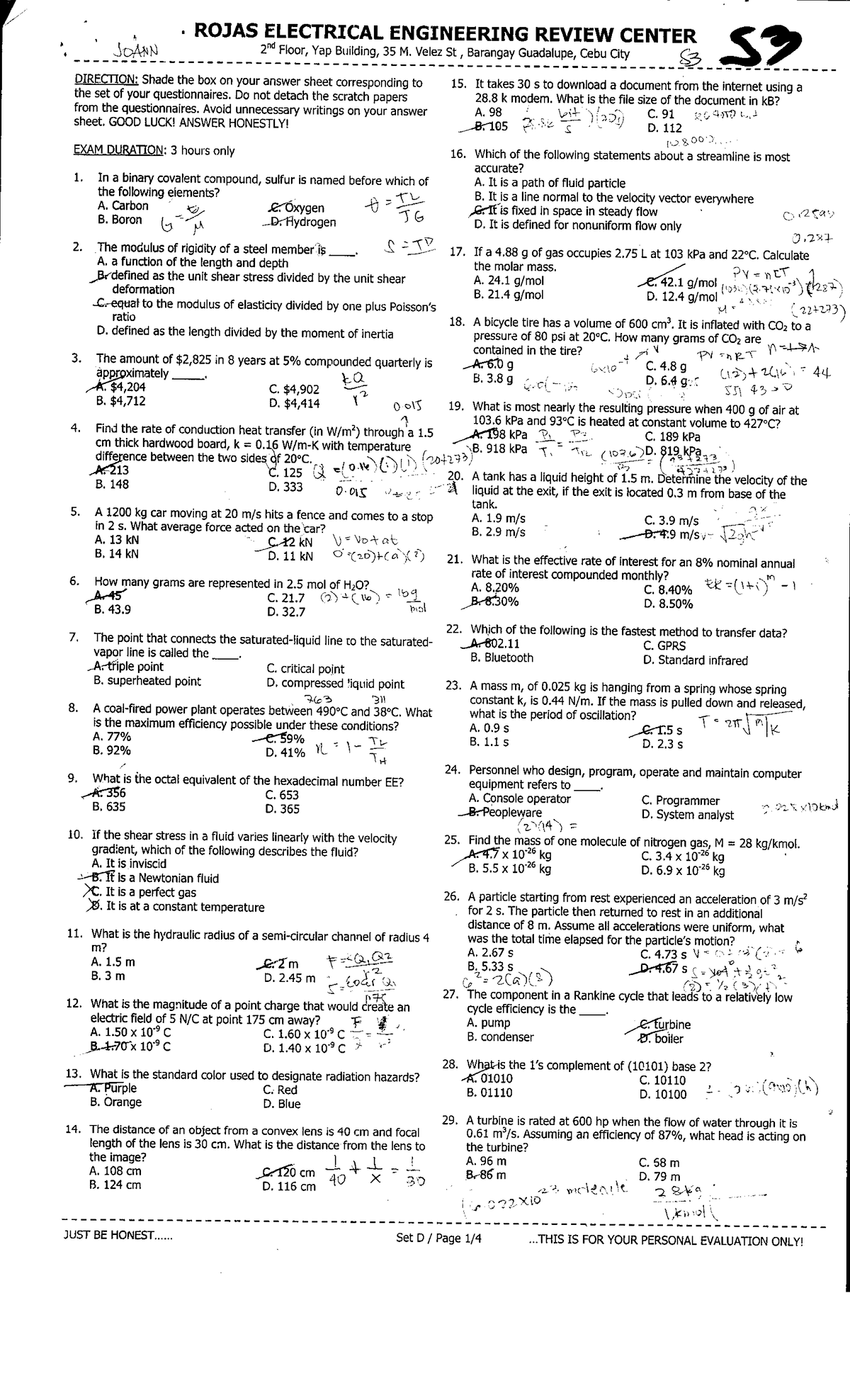 ESAS Final Exam Solutions 3 - Electrical Engineering Review - Studocu