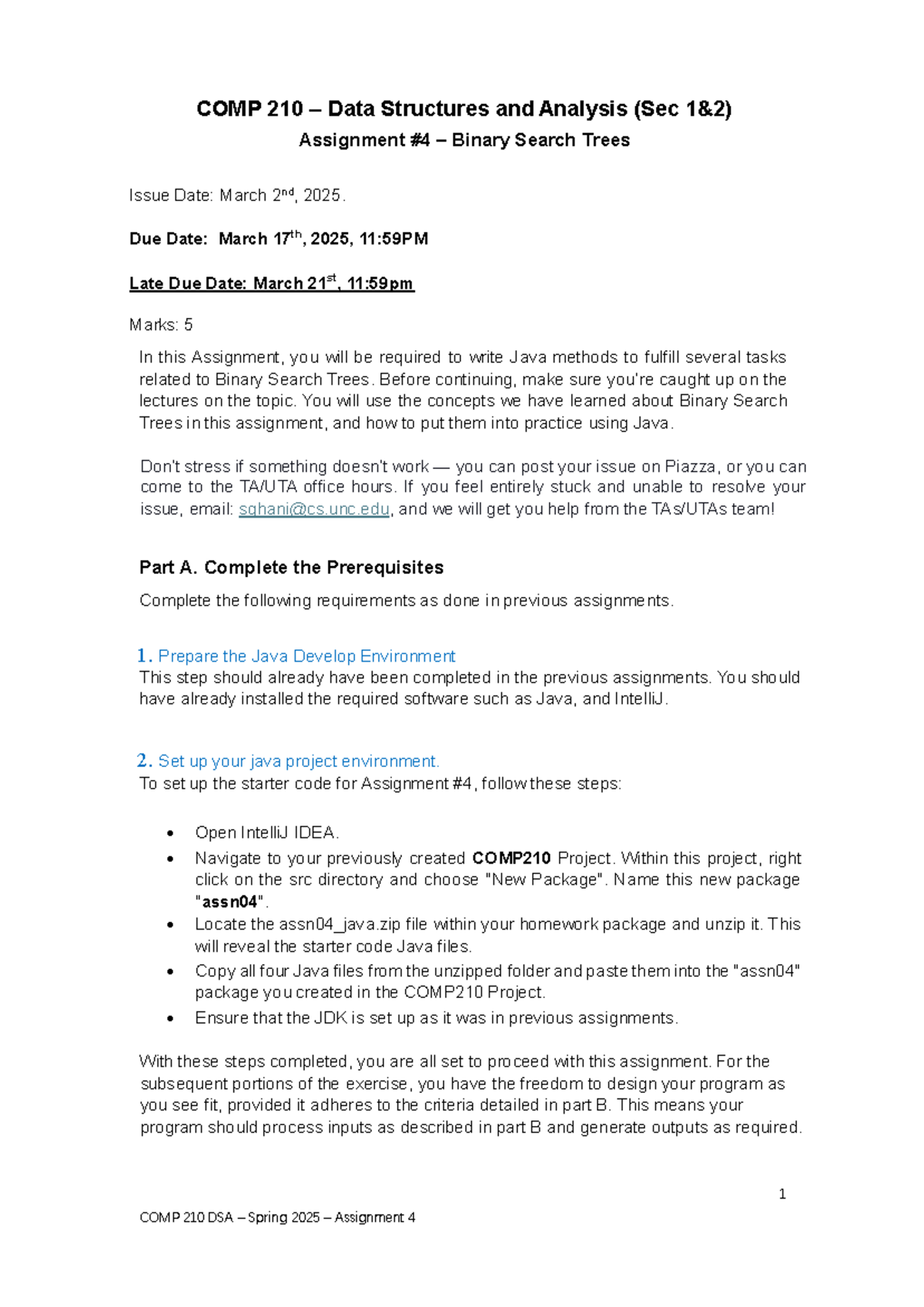 COMP 210 S25 Assignment 4: Binary Search Trees Implementation Guide ...