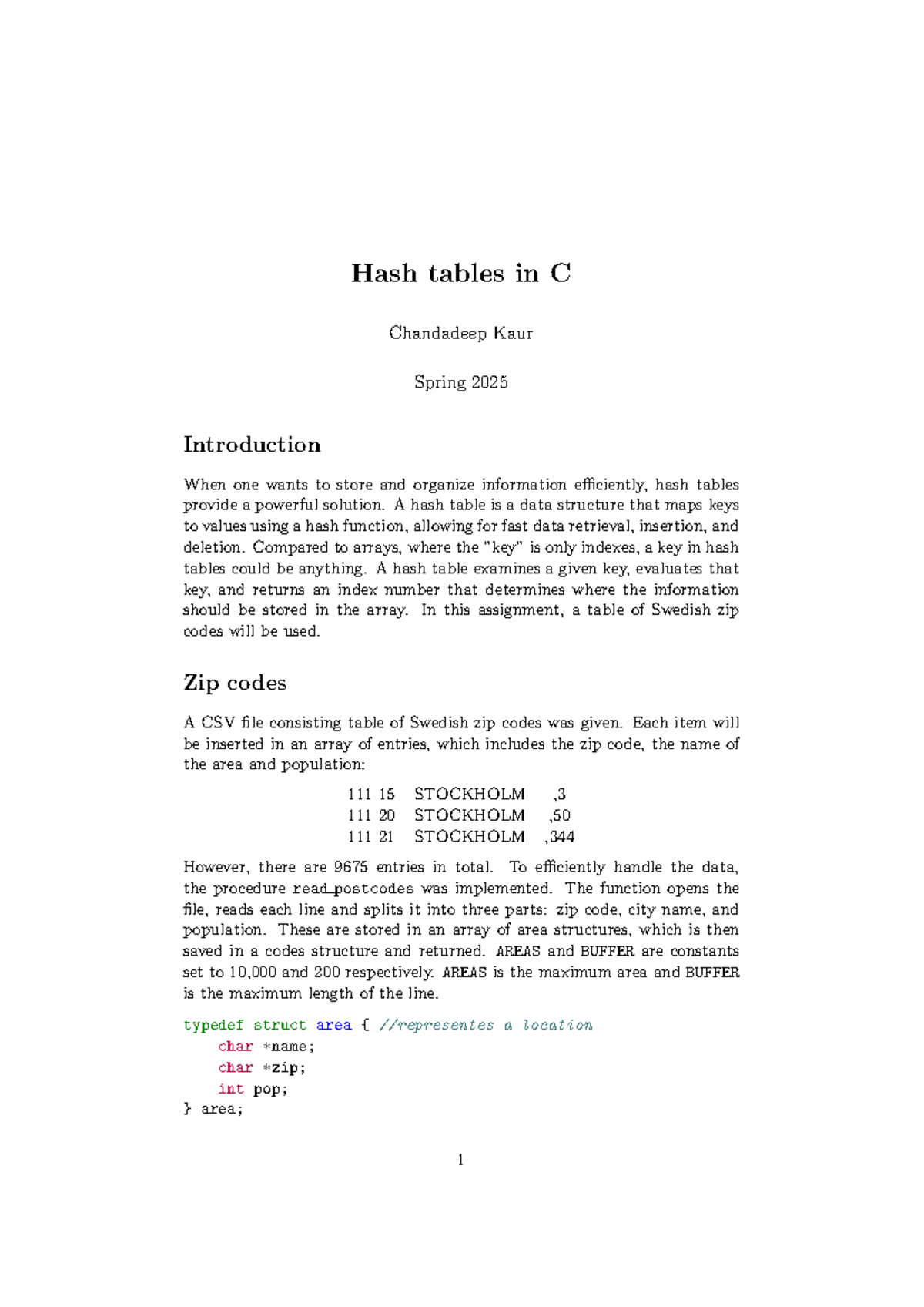 C Course: Hash Tables in C - Spring 2025 Overview and Analysis - Studocu