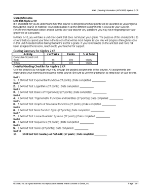 Algebra 2 Module 1 DBA - Answers to assignments graded above 90 ...