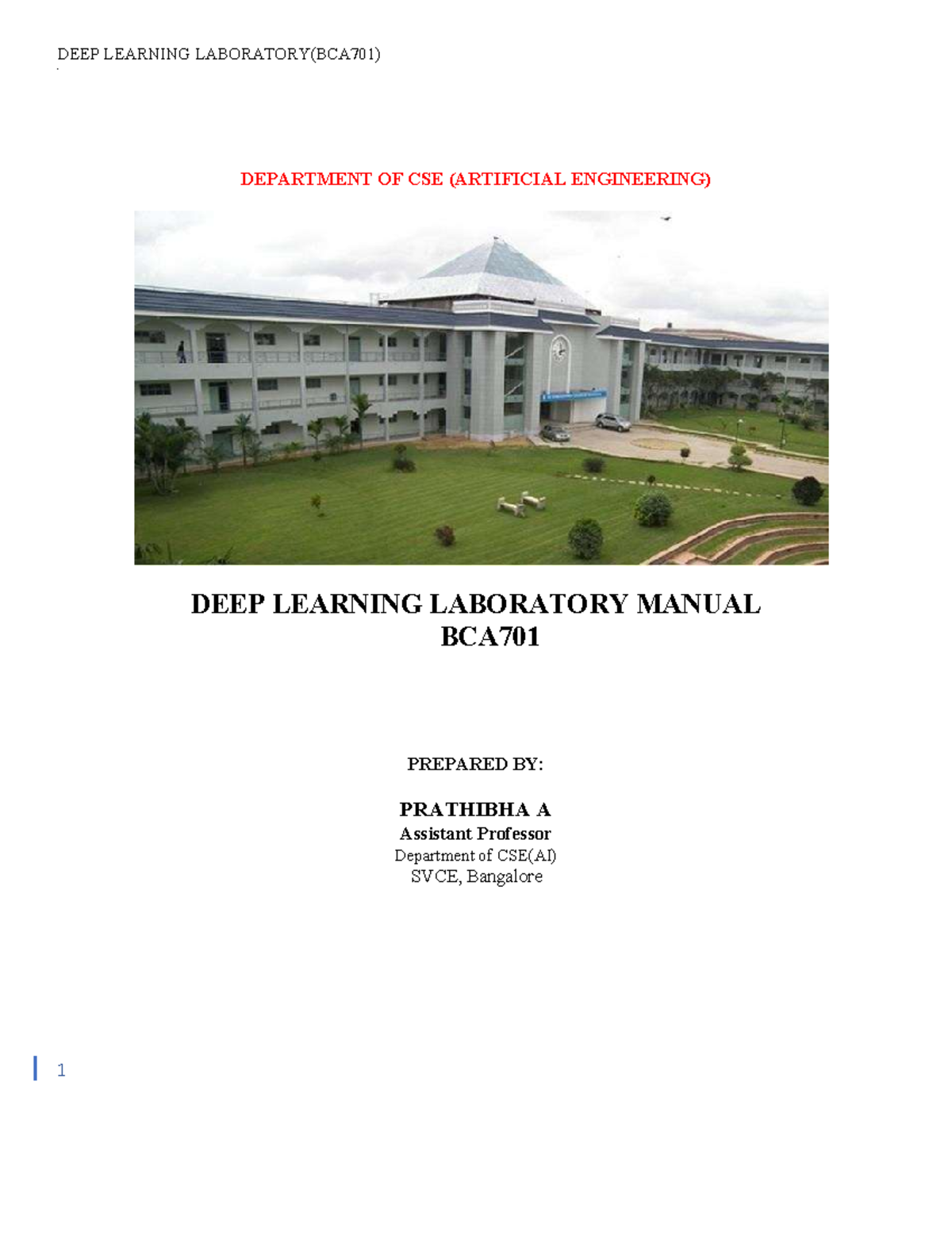 Deep Learning Laboratory Manual (BCA701) - Lab Programs and Exercises ...