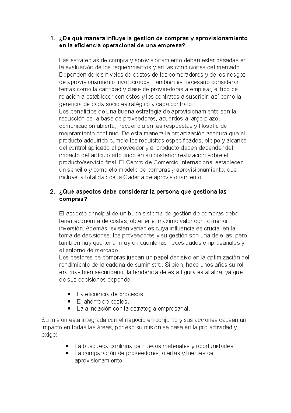 Gestión de Compras y Aprovisionamiento en Logística - Foro 2 - Studocu