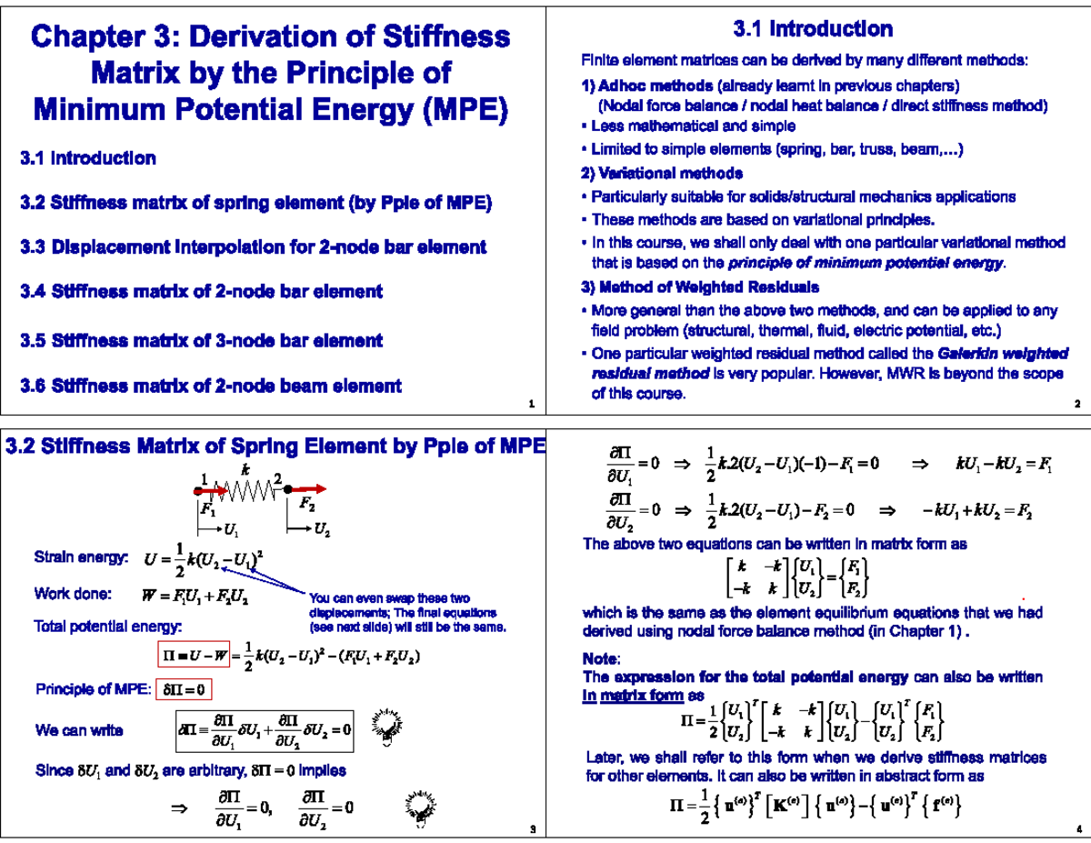 FEM Chapter 3 26 Slides AY2022-23-4slidesperpage - MA3004 - Studocu