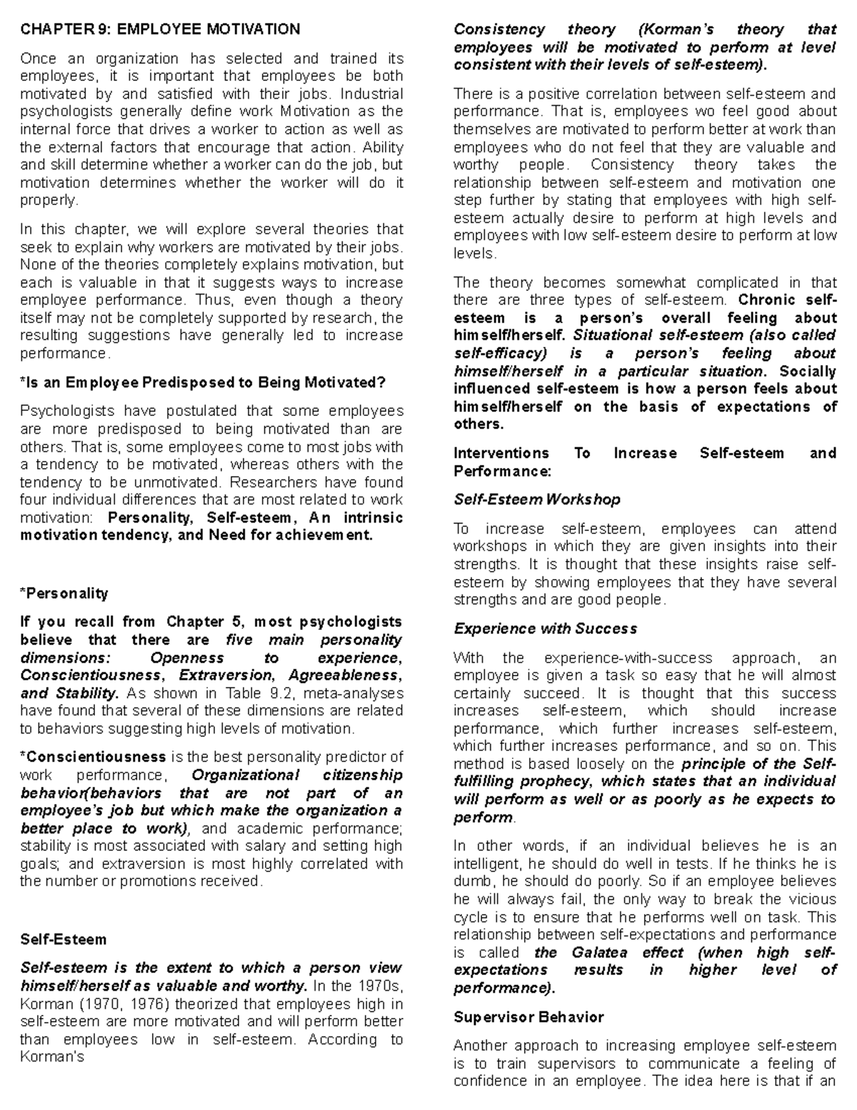 Chapter 9: Theories of Employee Motivation in Industrial Psychology ...