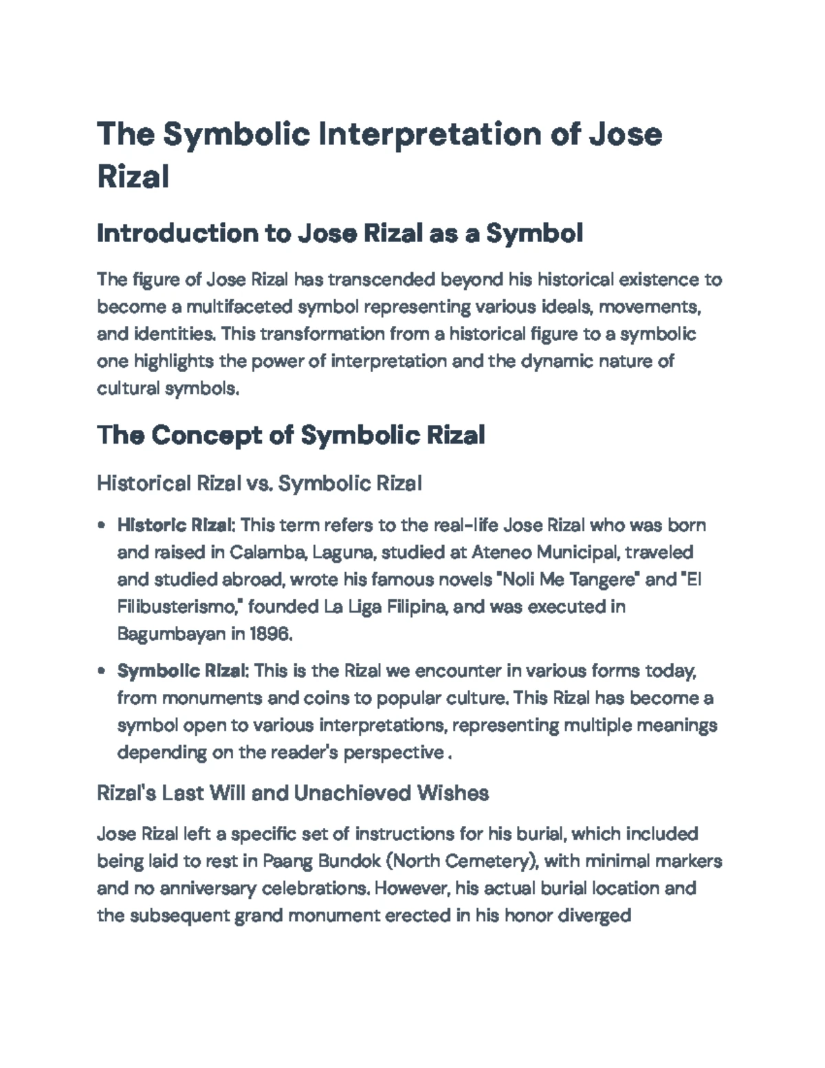 The Role of Jose Rizal in Filipino Nation-Building - The Role of Jose ...