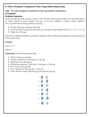 AI Lab 8: Implementing the Monkey Banana Problem in Python - Studocu