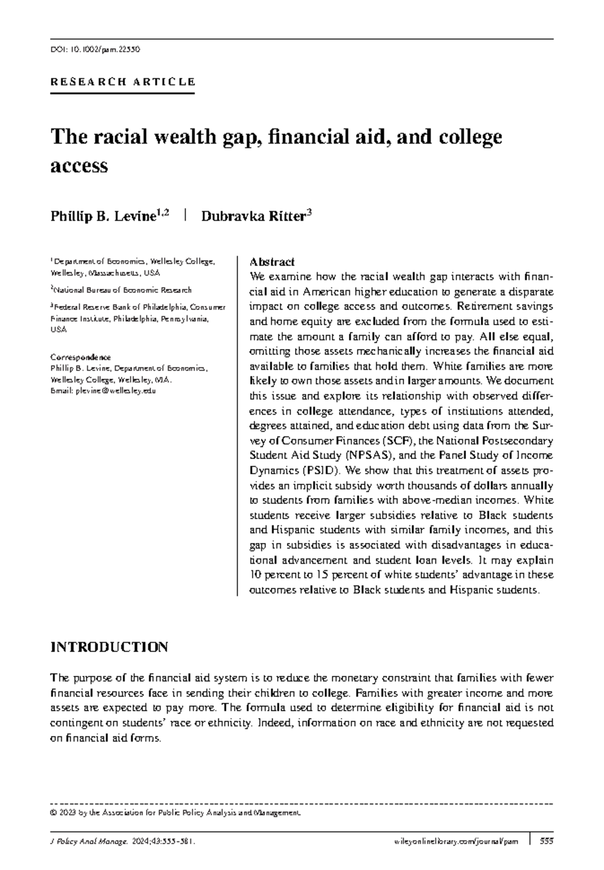 Racial Wealth Gap and Financial Aid: Impacts on College Access - Studocu