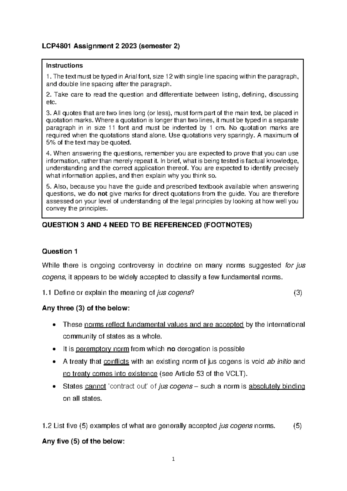 LCP4801 Assignment 1 Memorandum - Detailed Marking Guidelines 2023 ...