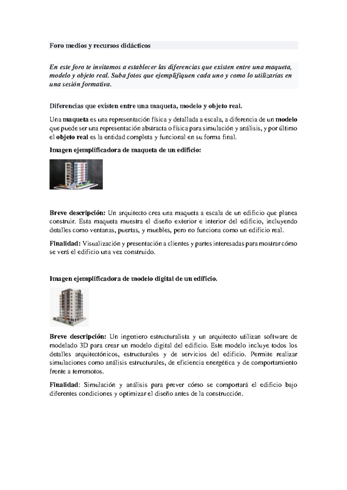 Foro: Diferencias entre Maqueta, Modelo y Objeto Real en Infotep ...