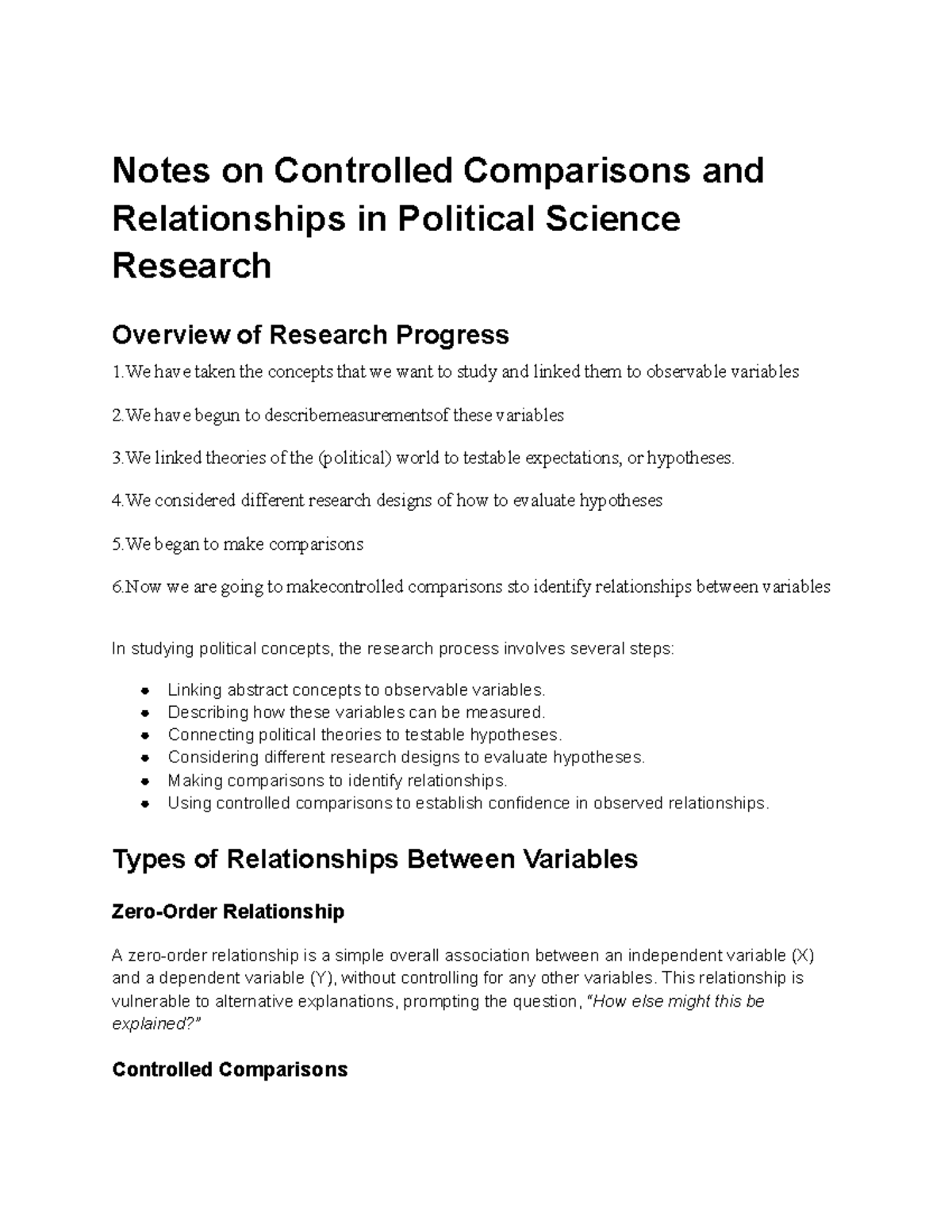 Controlled Comparisons & Relationships in Political Science Research ...