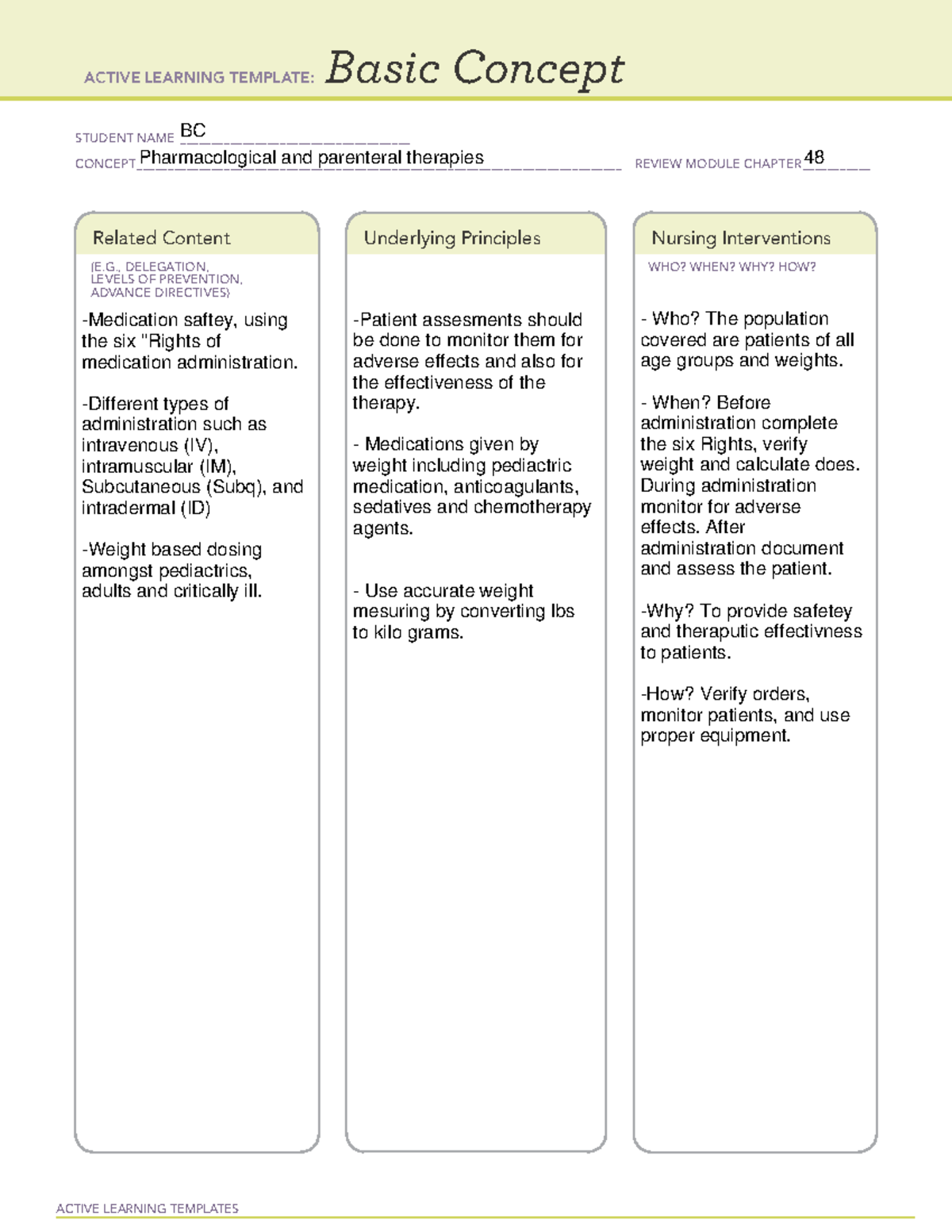 Basic concept map - 3100 - ACTIVE LEARNING TEMPLATES Basic Concept ...