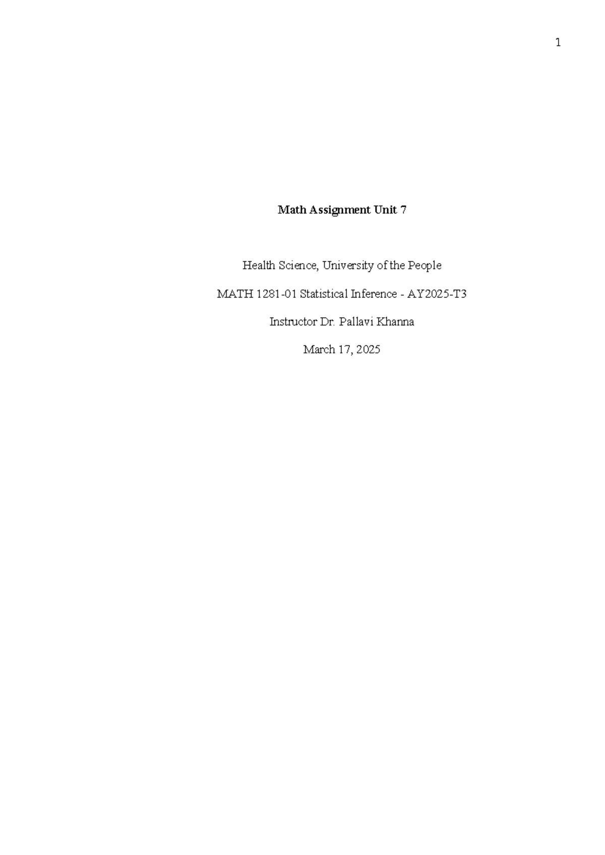MATH 1201-01 - AY2025-T2 Math Assignment Unit 2 - Math Assignment Unit ...