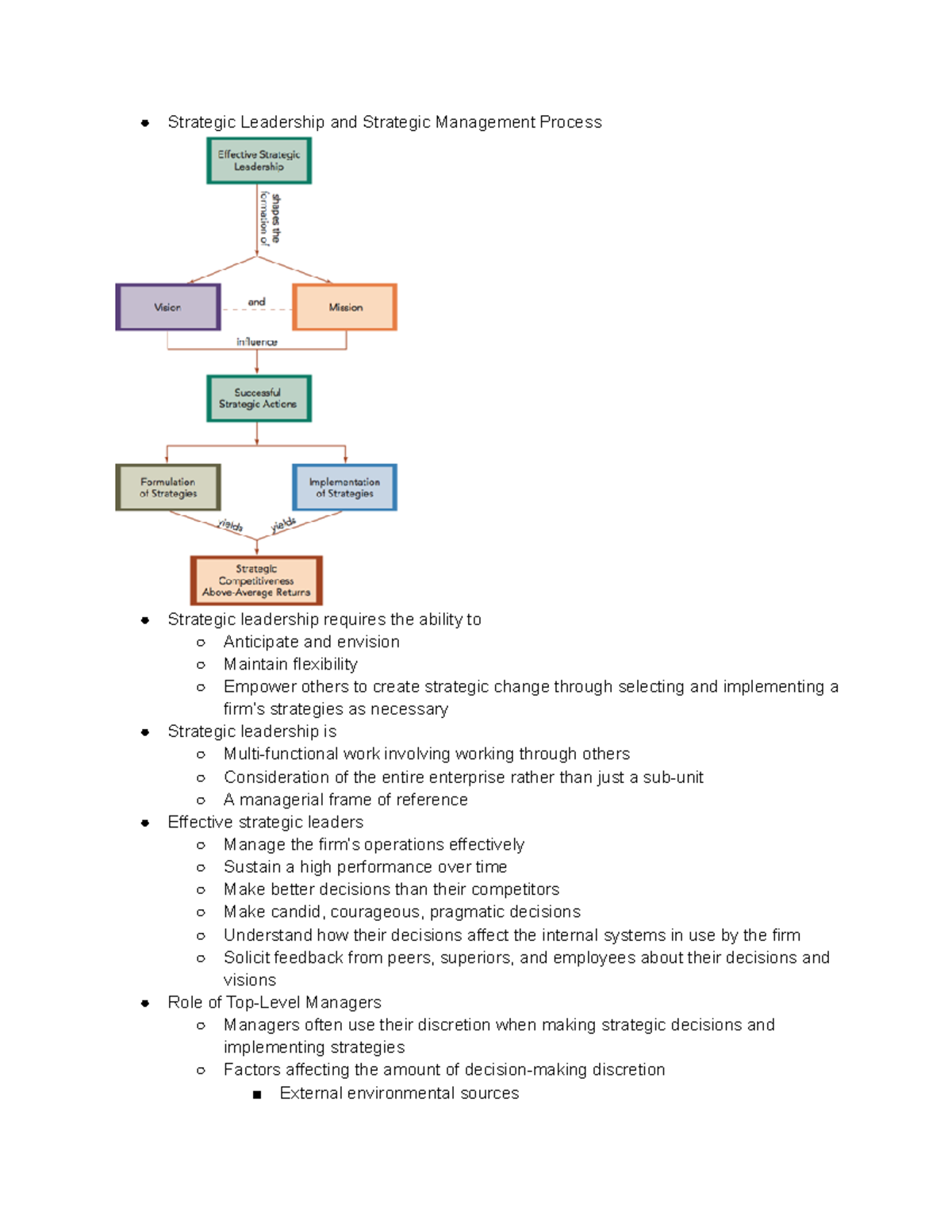 Chapter 12: Strategic Leadership and Management Processes Insights ...