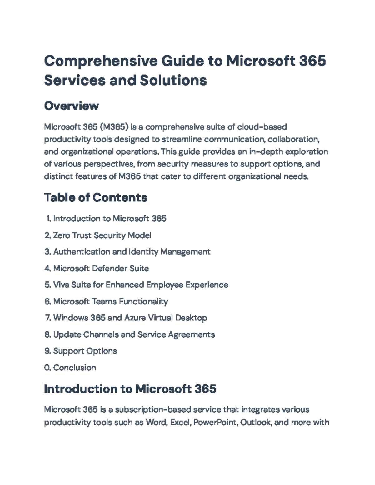 Comprehensive Guide to Microsoft 365: Tools, Security, and Support ...