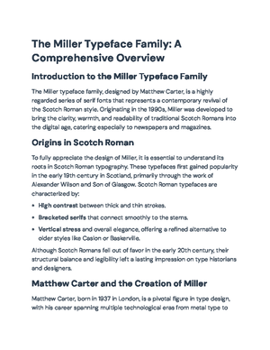 Miller Typeface: A Modern Revival of 19th Century Scotch Roman Design ...