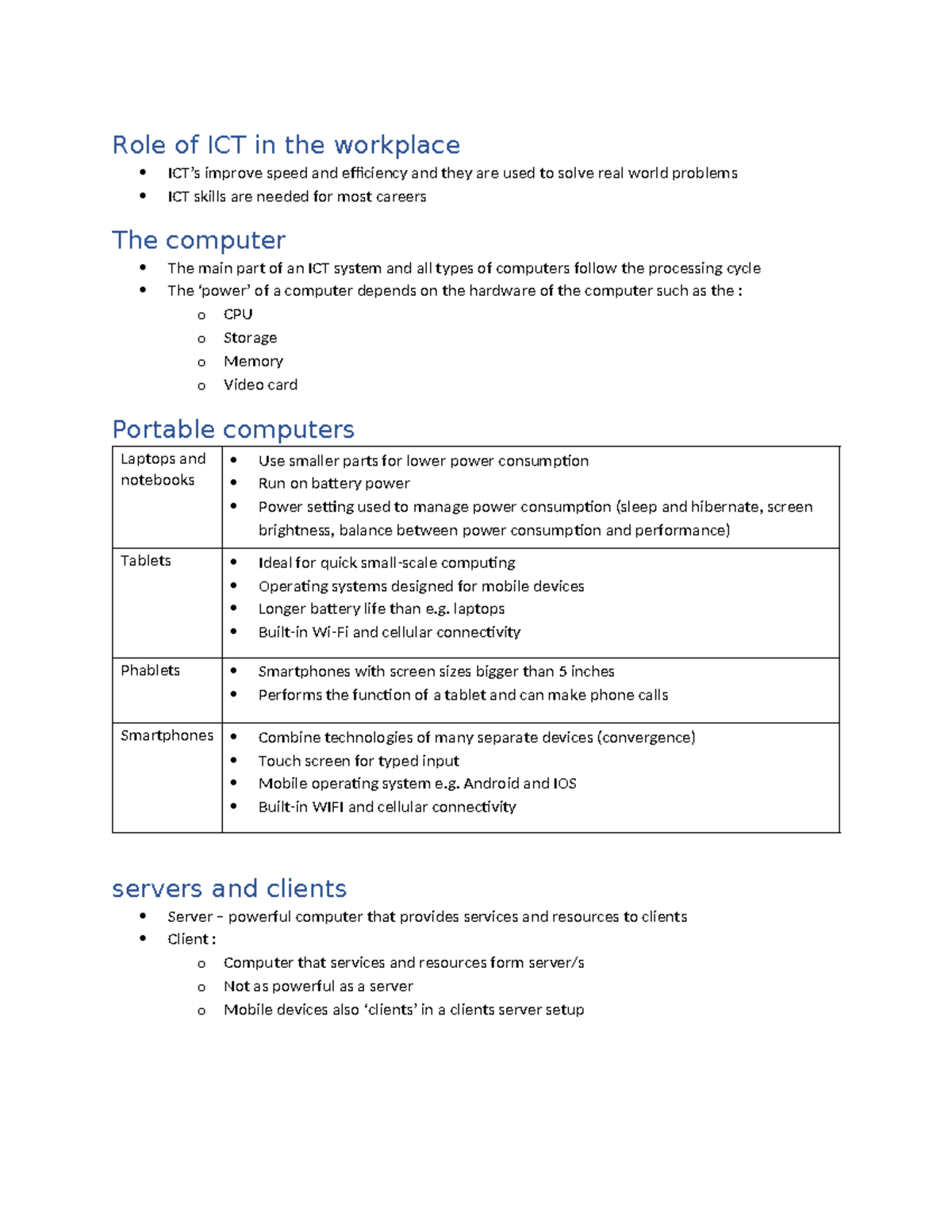 IB Economics Unit 1: Understanding the Role of ICT in the Workplace ...