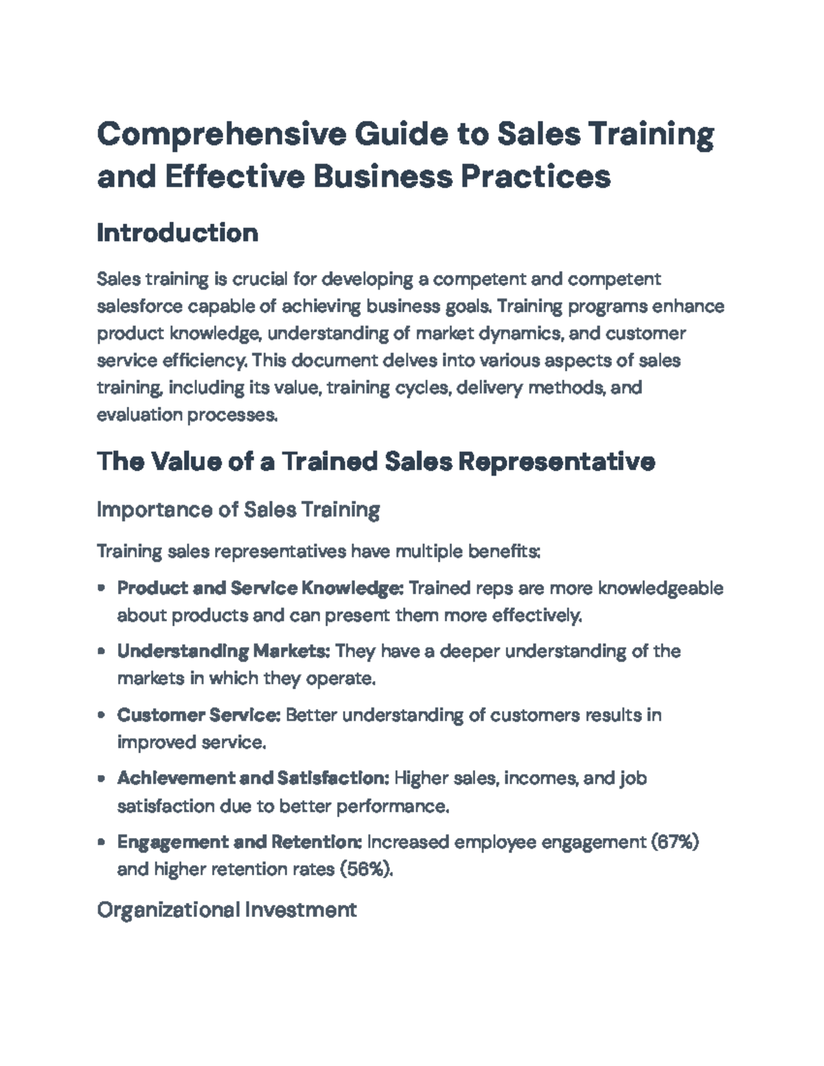 Sales Training and Business Practices Guide - Comprehensive Guide to ...