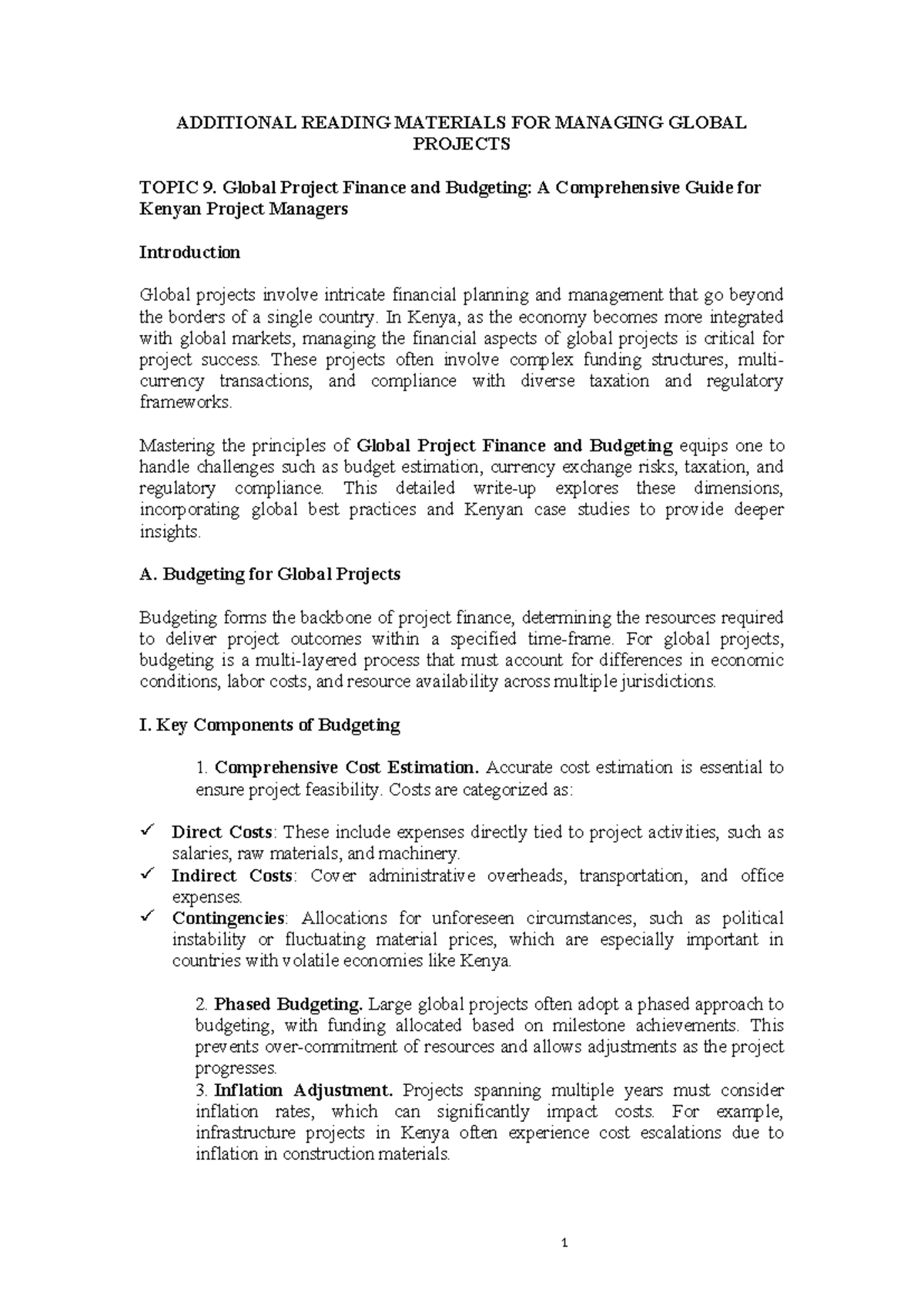Managing Global Projects: Finance & Budgeting Insights for Kenyan PMs ...