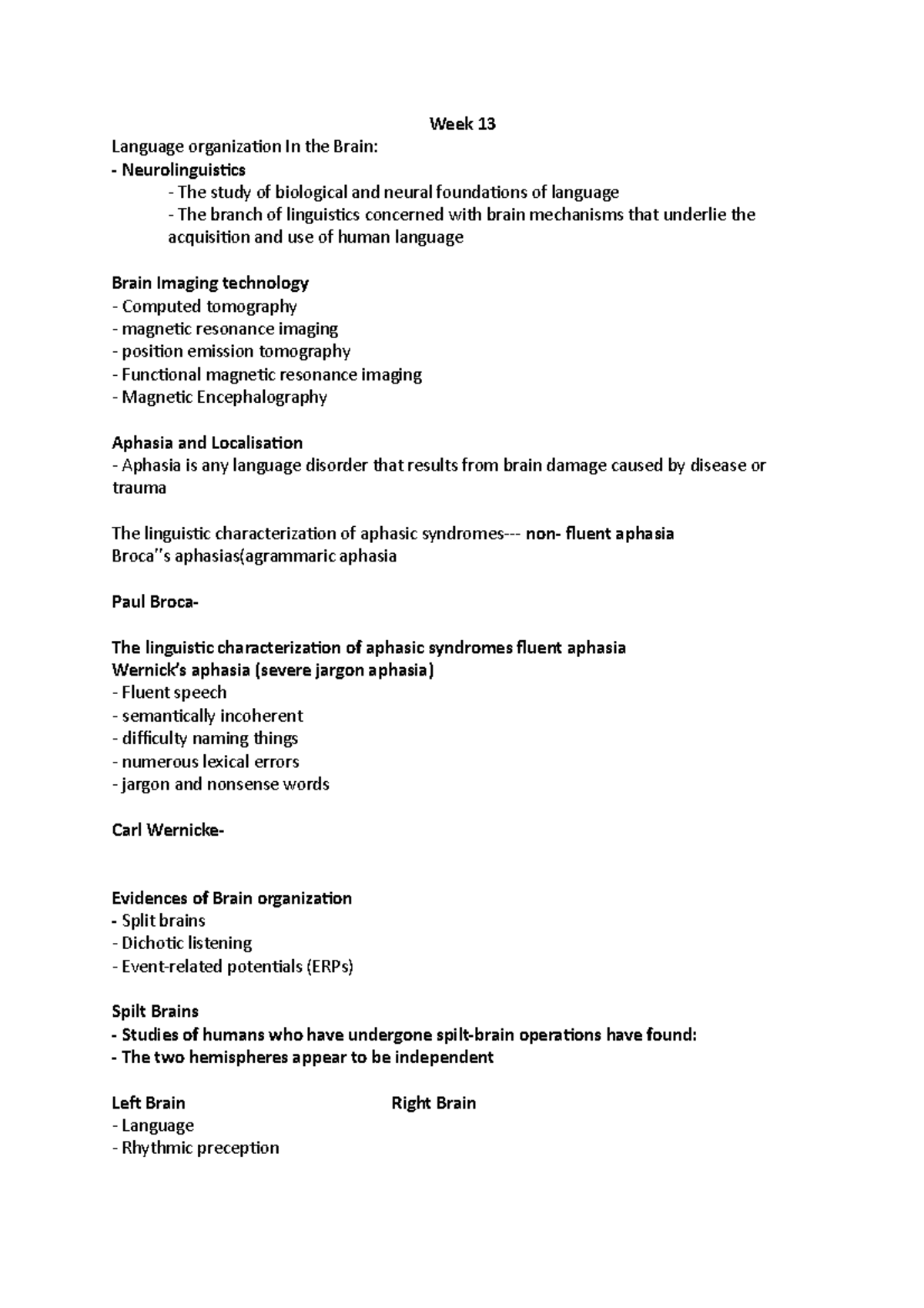 Week 13 Language in Society - Week 13 Language organization In the ...