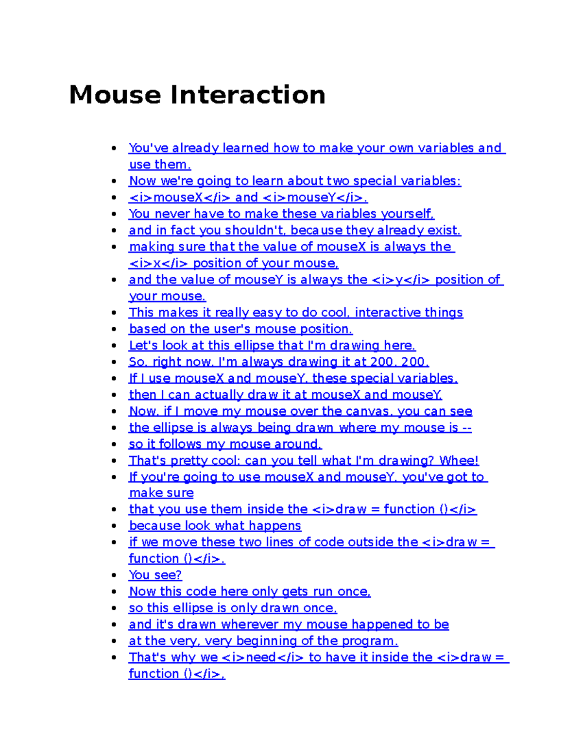 Mouse Interaction - Intro to MouseX and MouseY Variables in Coding ...