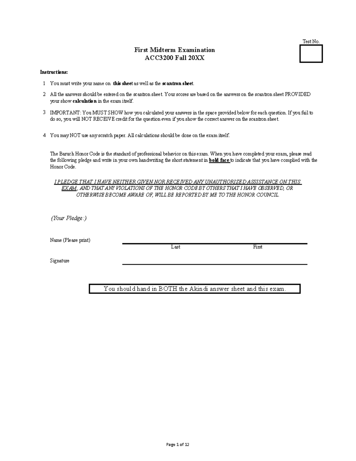 Practice Midterm Exam ACC3200 Set 2 Fall 2025 - Studocu