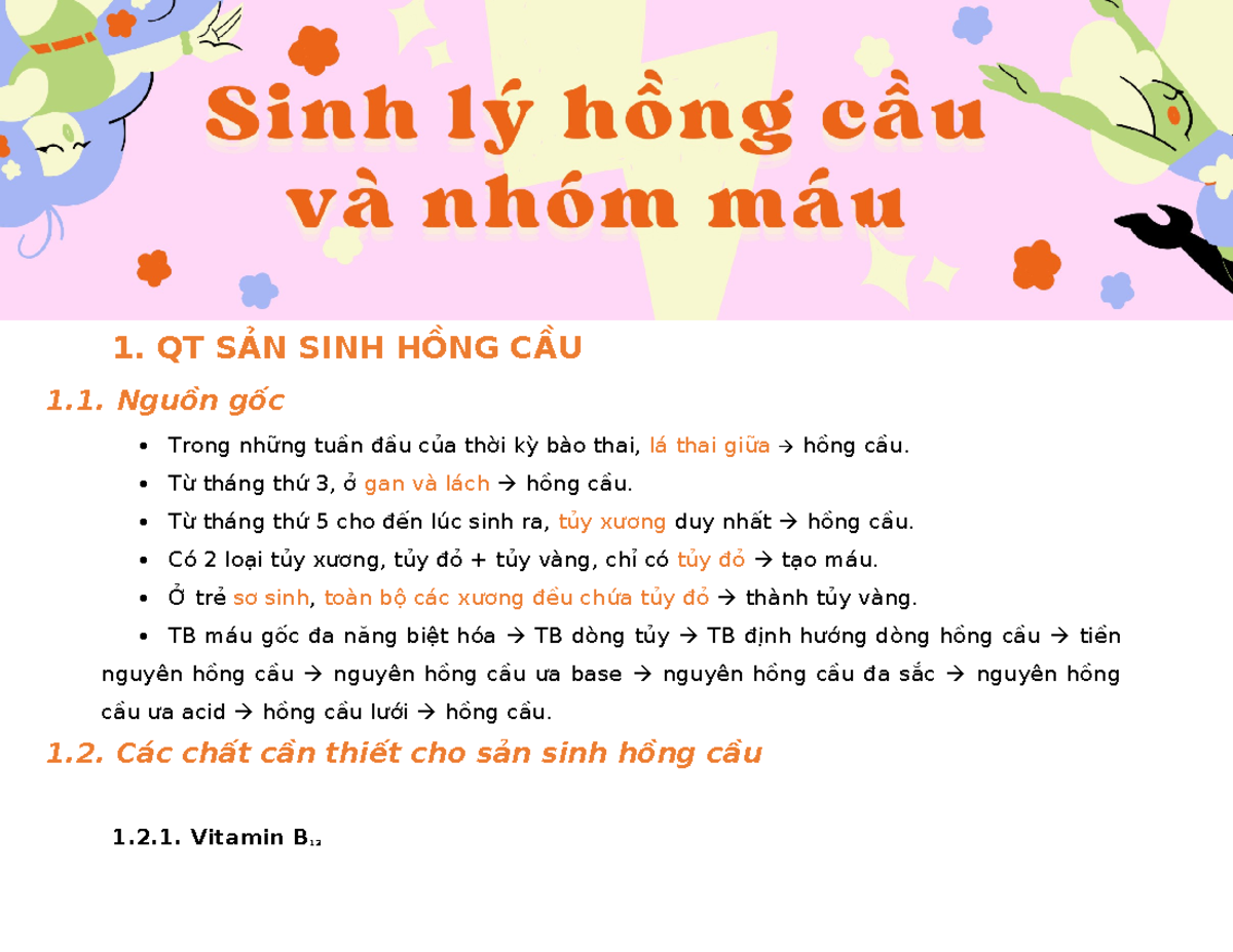BÀI GIẢNG SINH LÝ MÁU TỪ GIẢNG VIÊN ĐẠI HỌC Y