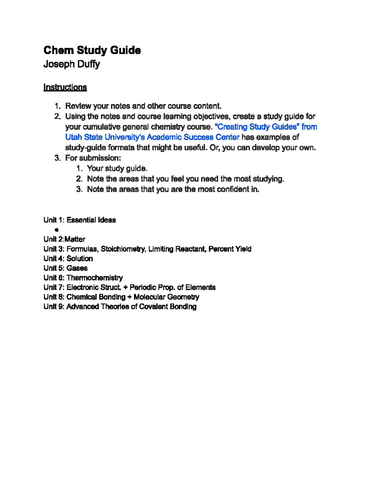 Chem 101 Study Guide: Cumulative General Chemistry Concepts - Studocu