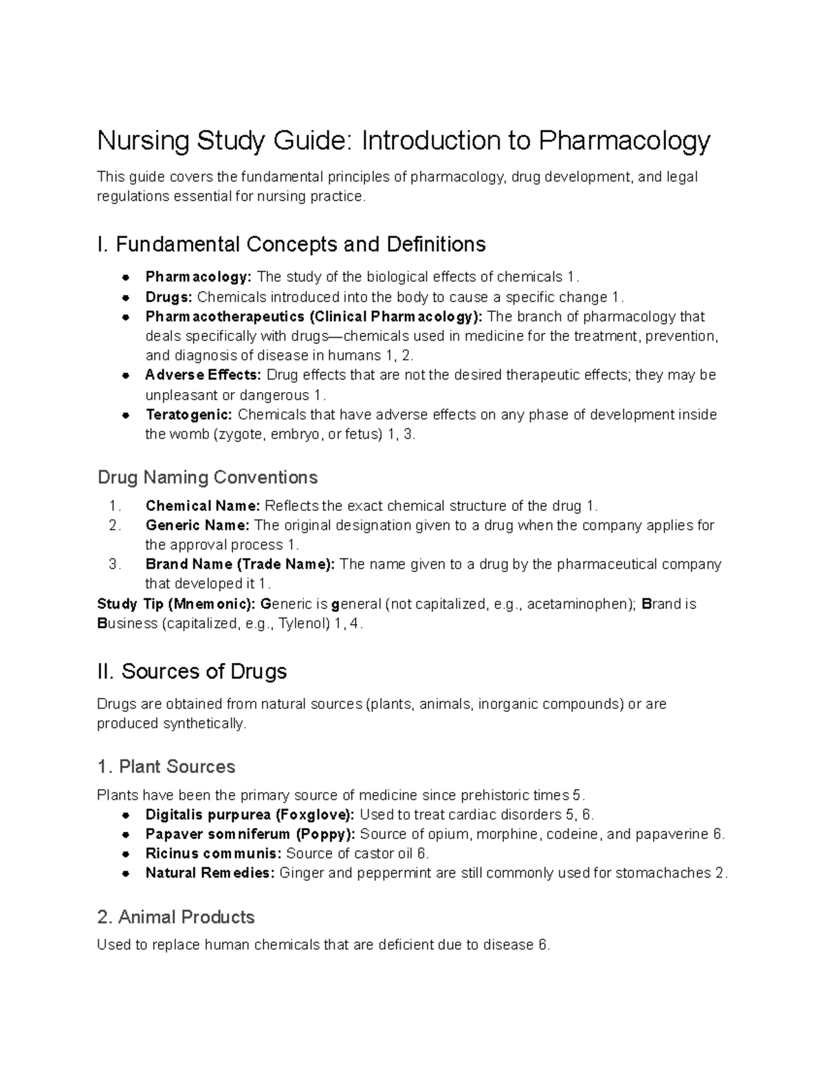 Nursing Study Guide: Intro to Pharmacology (Chapter 1) - Studocu