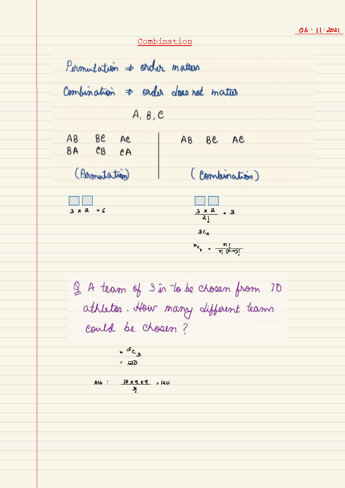 Combinations and Probability for Math Course: Sample Problems and ...