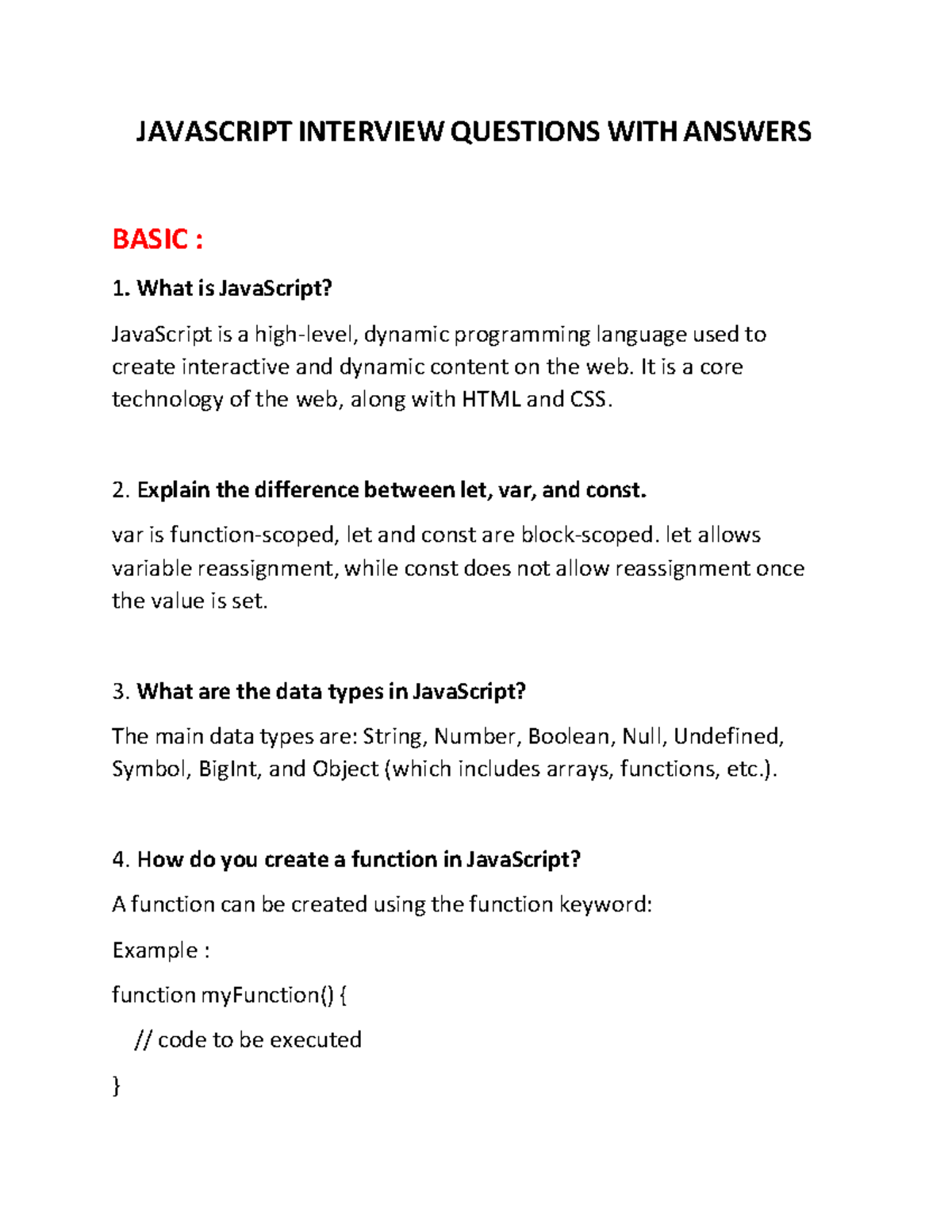 JS Interview Questions & Answers: Essential Concepts and Techniques ...