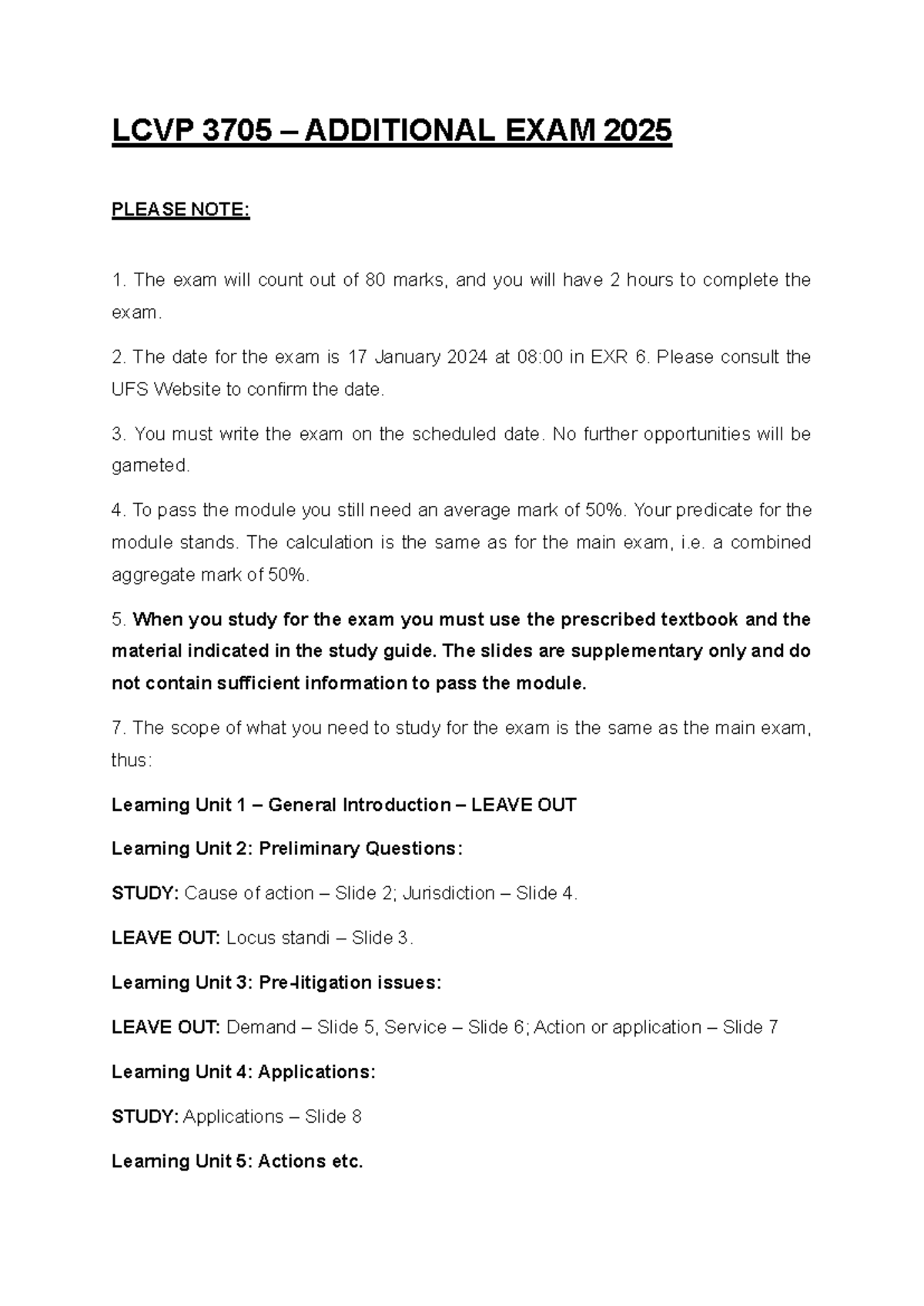 LCVP 3705 – Additional Exam Info & Study Guidelines for 2024 - Studocu