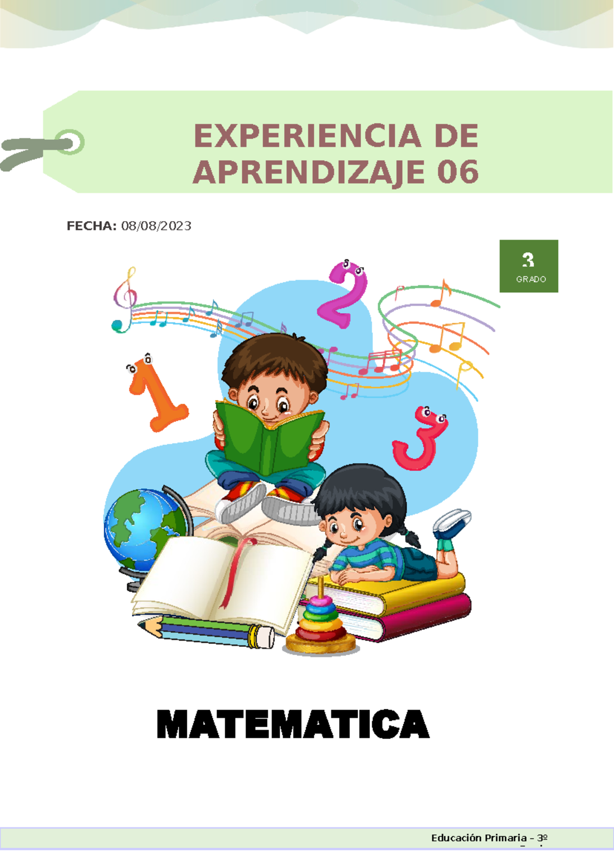 3° Grado Matemática: Sesión de Aprendizaje sobre División y Reparto - Document Preview