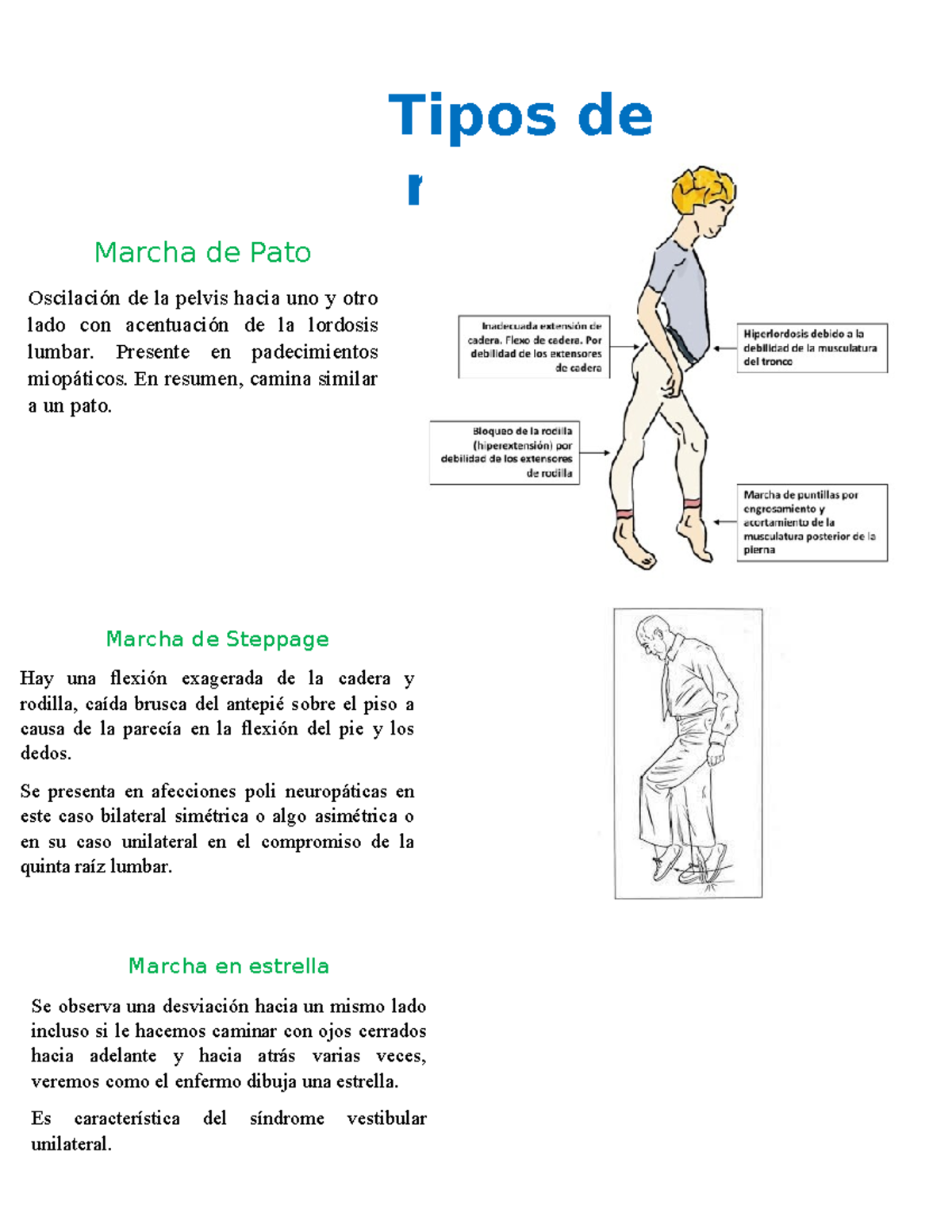 Tipos de Marcha - Apuntes de Semiología Médica - Studocu