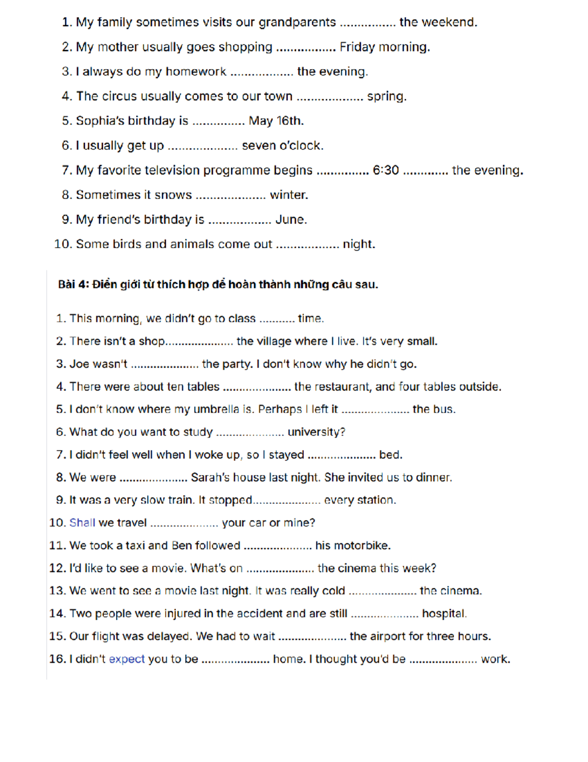 Assignment for Kim Ngan: Grammar and Sentence Completion Exercises ...