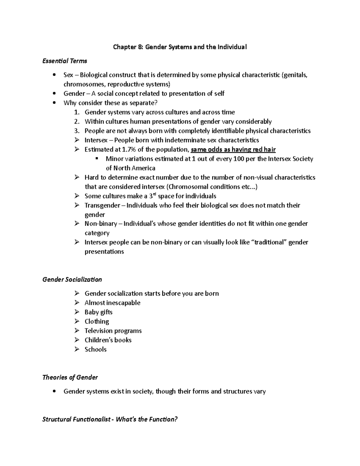 Chapter 8 Gender Systems and the Individual - Chapter 8: Gender Systems ...