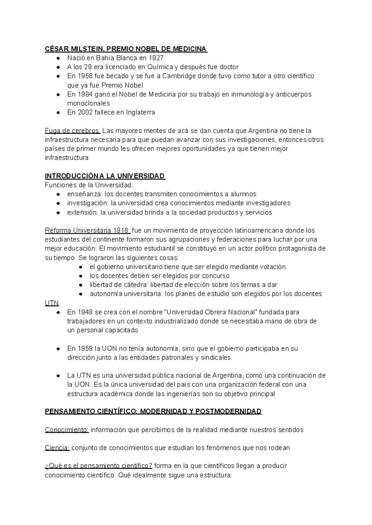 Apunte ISO Parcial 1 - resumen - CÉSAR MILSTEIN. PREMIO NOBEL DE ...