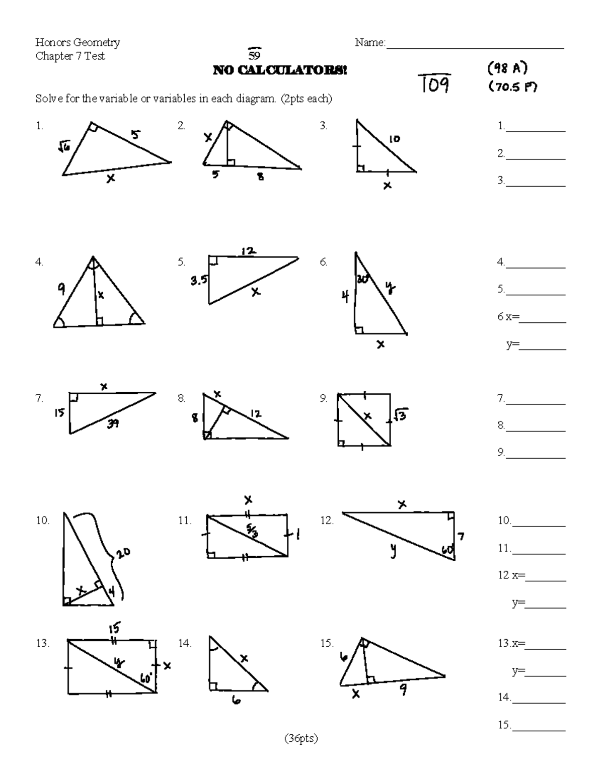 Chapter+7practice+test+H - Honors Geometry Name ...