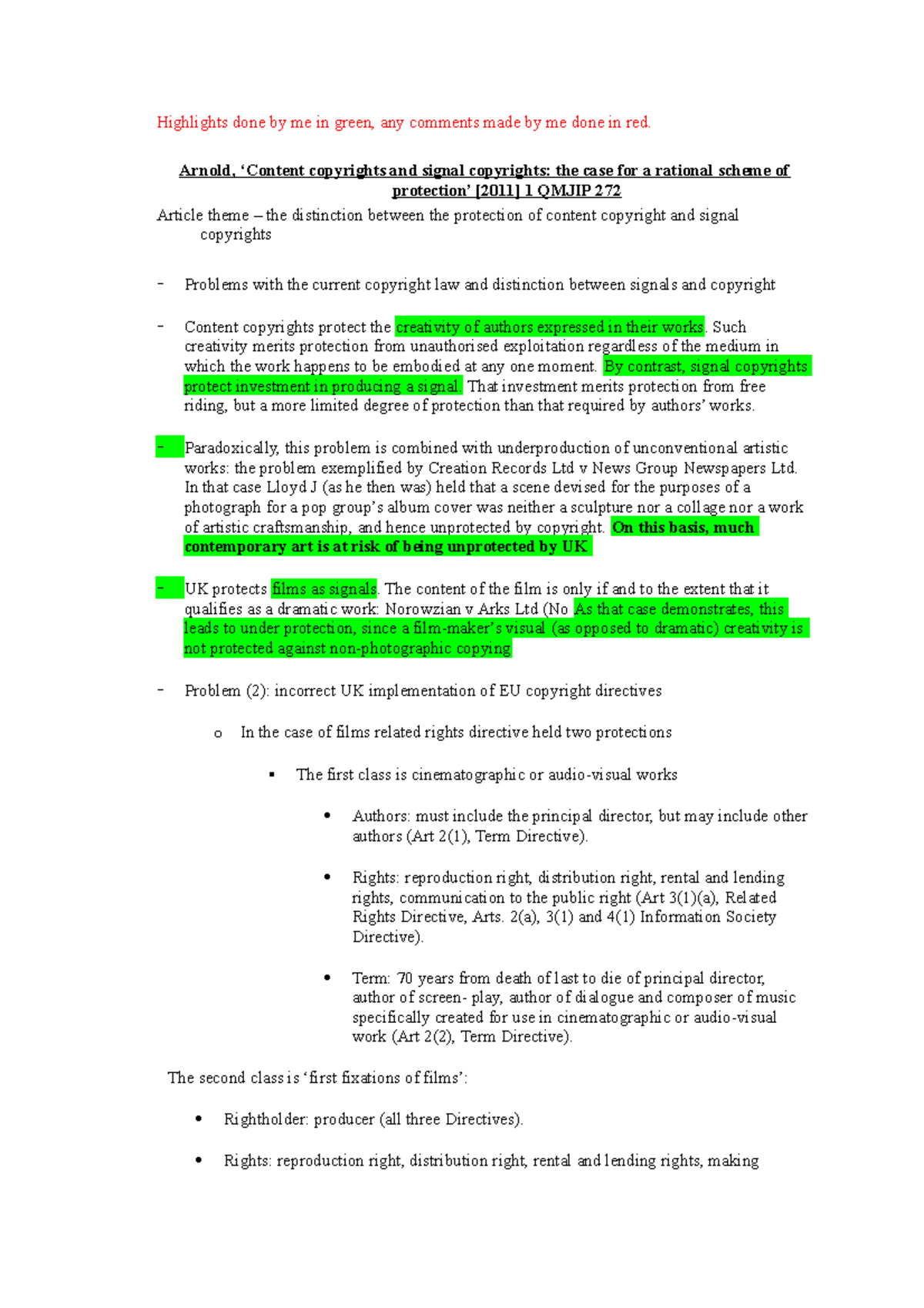 Article analysis for essay's - Highlights done by me in green, any ...