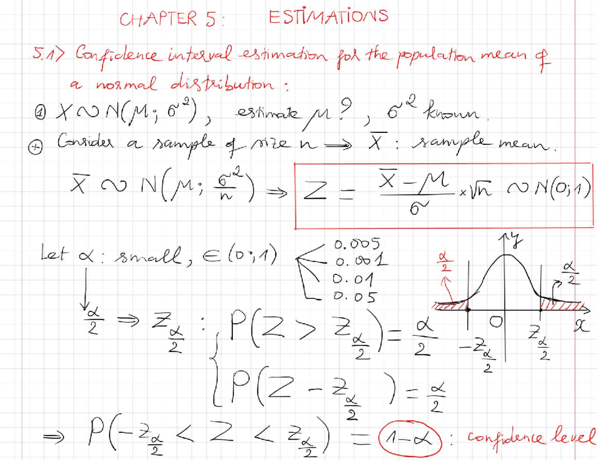 CHAPTER 5: Confidence Interval Estimation for Population Mean - Studocu
