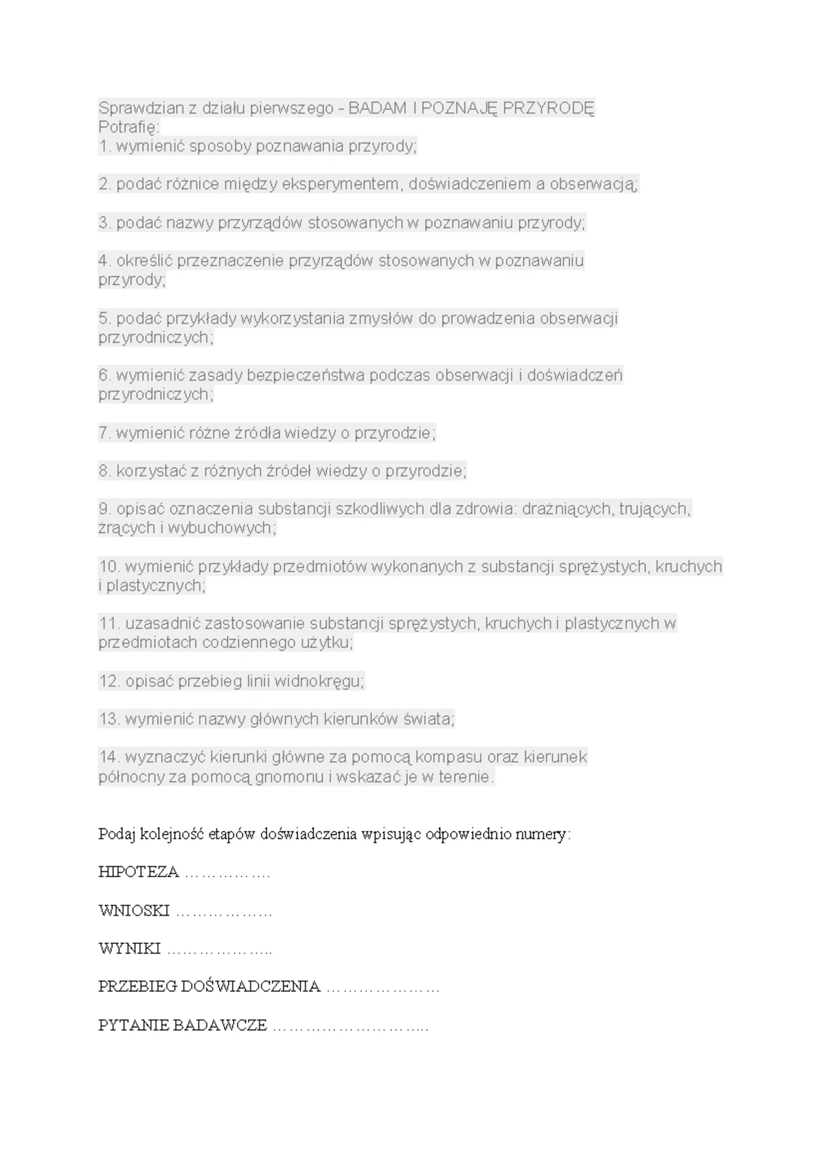 Przykładowy sprawdzian z rzeczownika - odpowiedzi i ćwiczenia - Studocu