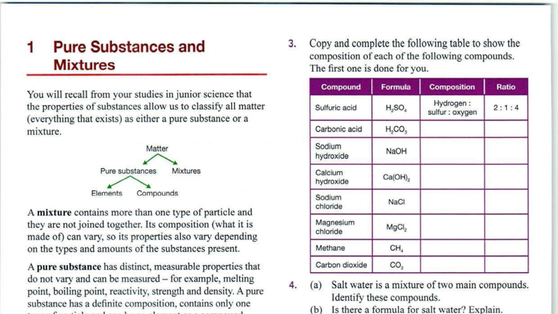 Sets 1, 2, 3 - Chemistry Tutorials: Pure Substances & Mixtures - Studocu