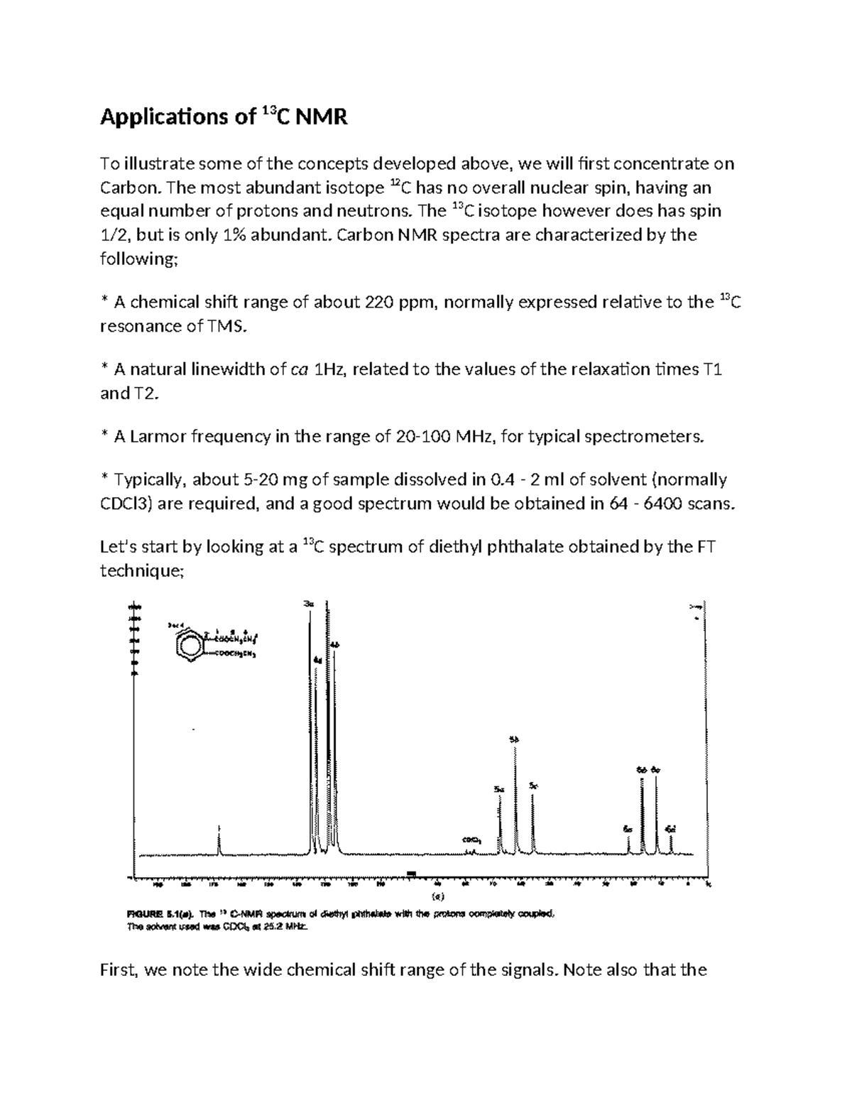 Applications of 13C NMR: Key Concepts and Spectrum Analysis - Studocu