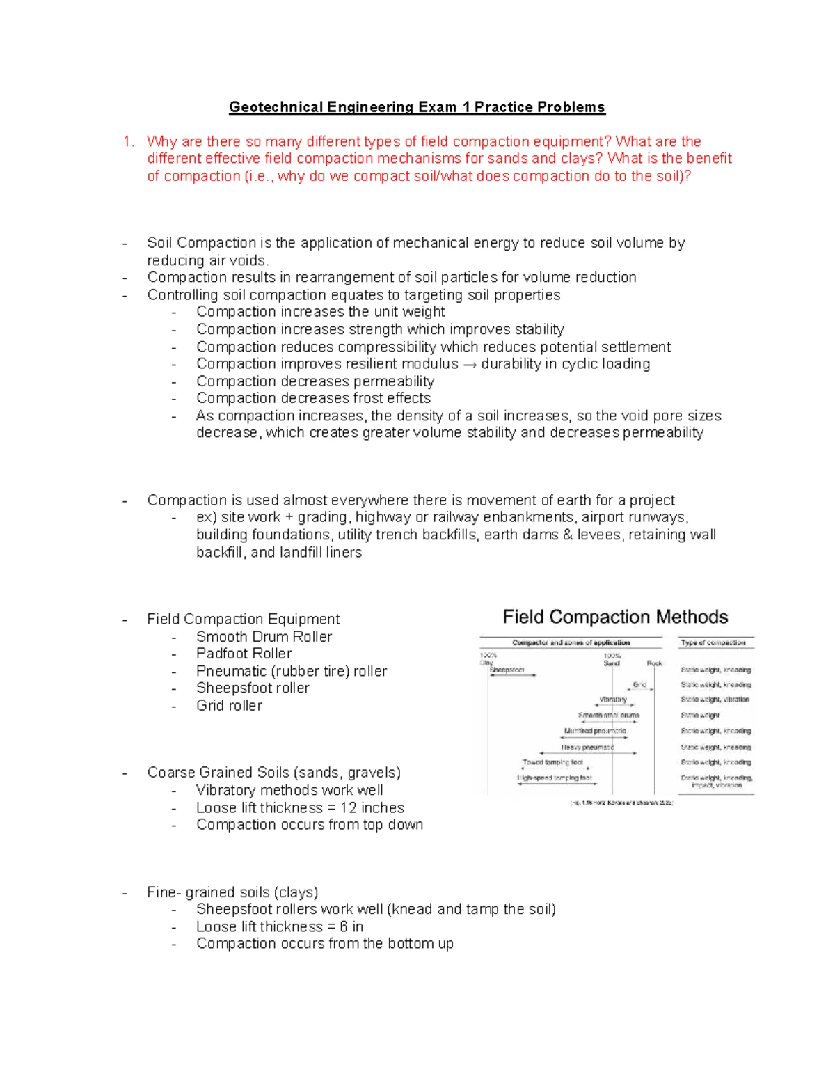 CIVE 2340 – Geotechnical Engineering Exam 2 Review and Preparation ...
