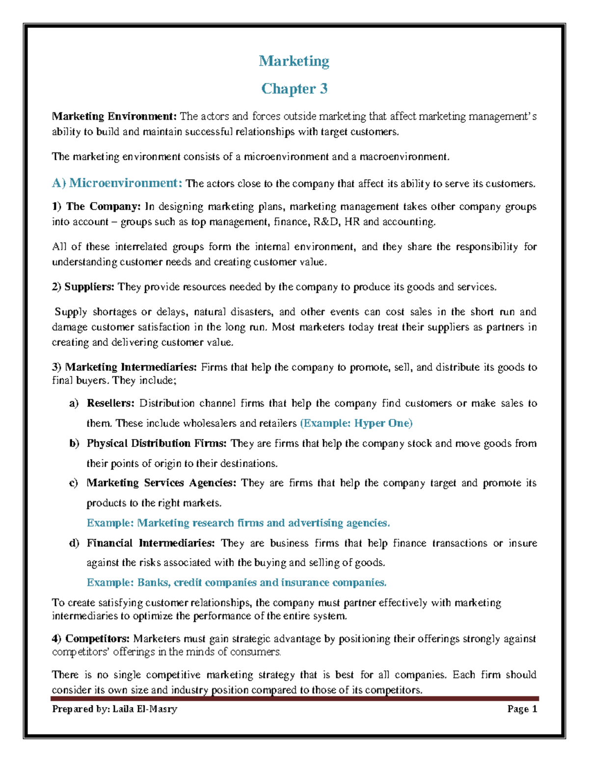 Marketing Chapter 3 Summary: Understanding the Marketing Environment ...