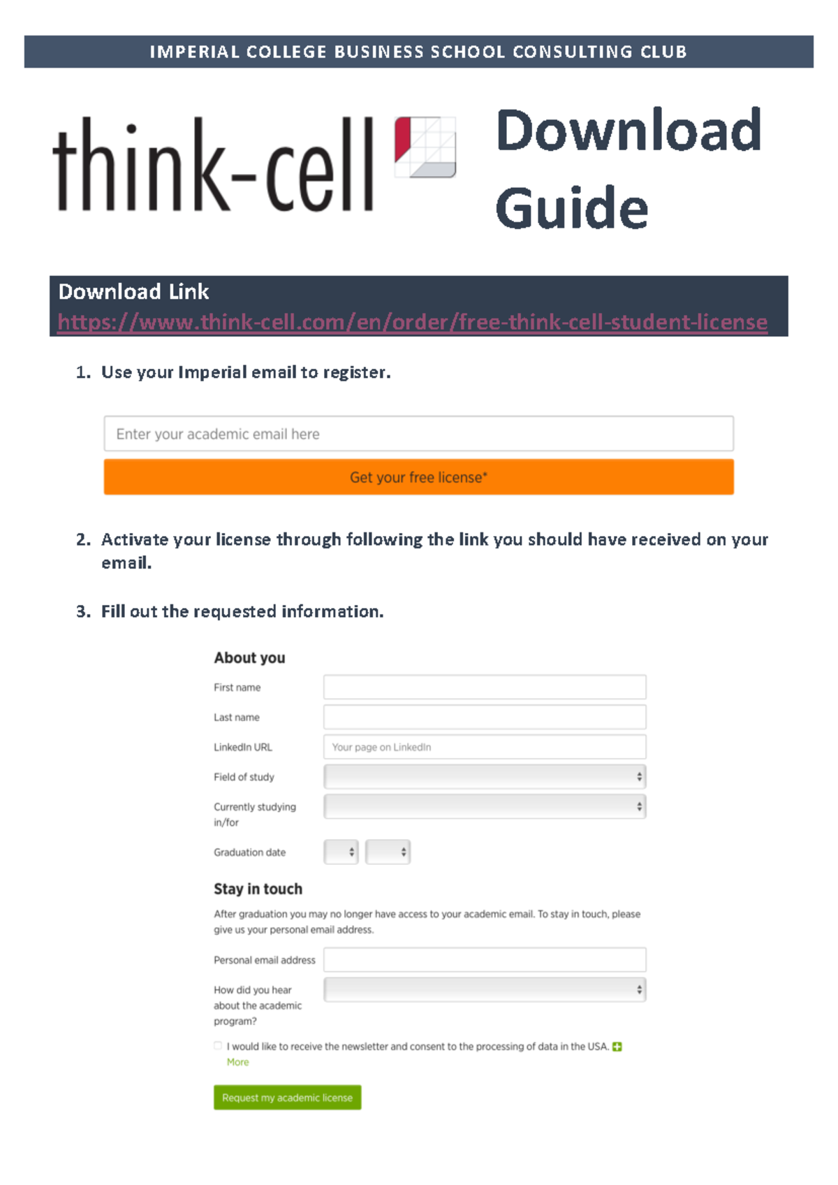 Thinkcell License Activation Guide for Imperial Consulting Club - Studocu
